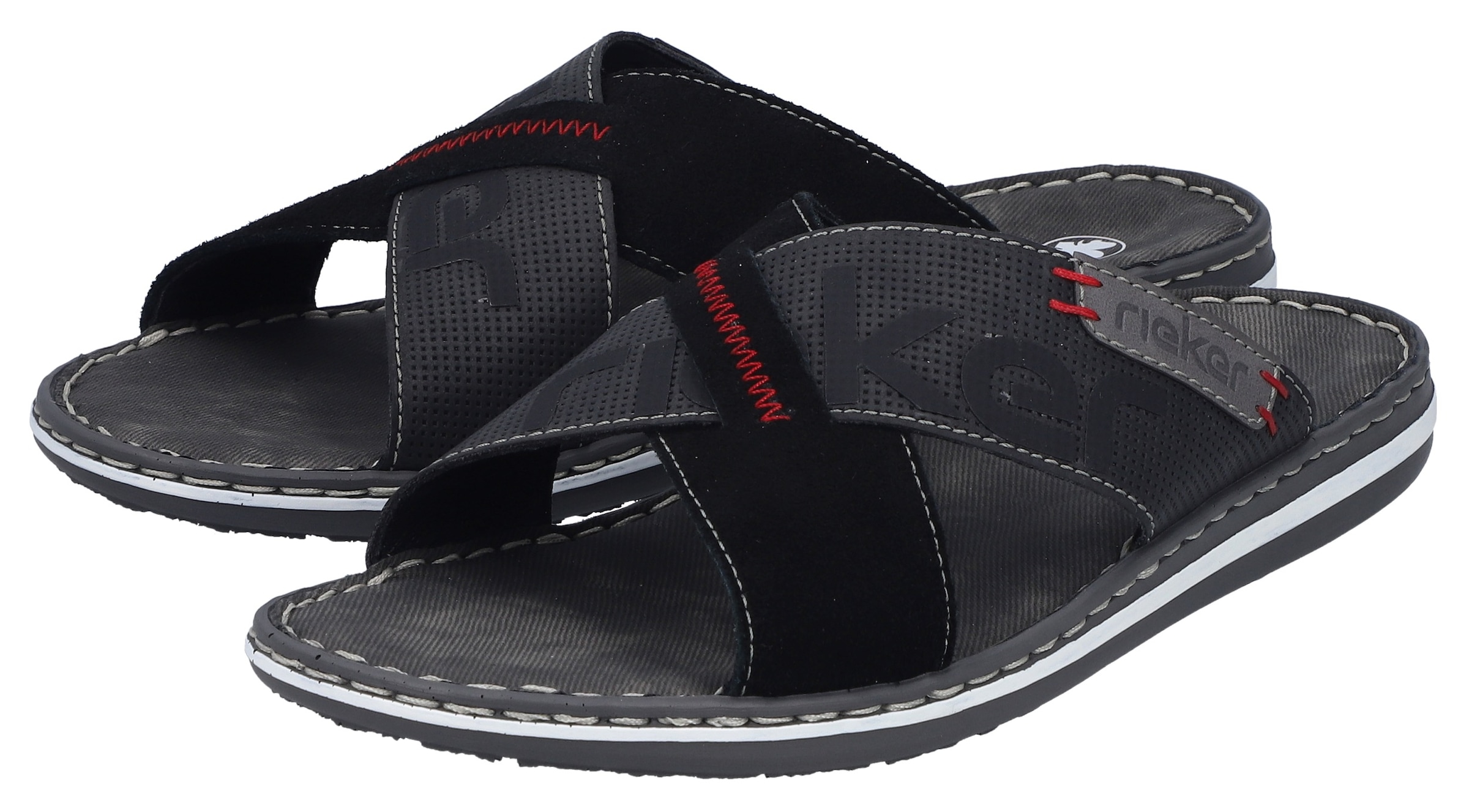 Rieker Pantolette  Sommerschuh, Schlappen, Poolslides, mit Kontraststeppung