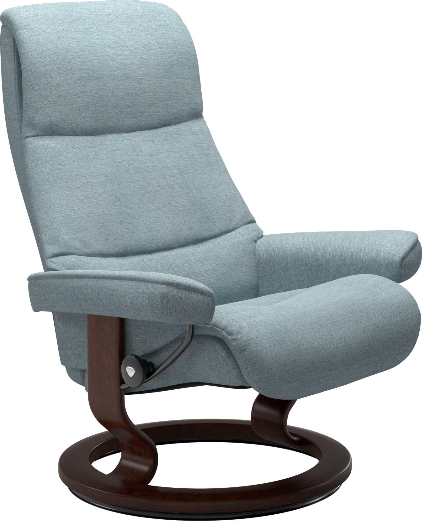 Stressless® Relaxsessel »View«, (Set, Relaxsessel mit Hocker), mit Classic Base, Größe M,Gestell Braun