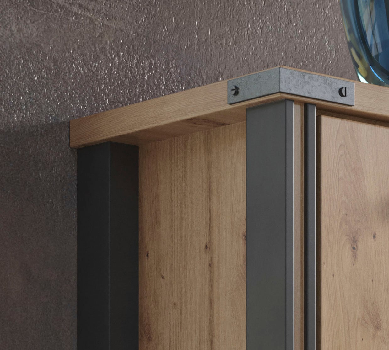 Home affaire Sideboard »Mia« 1 Stk. tlg. Echtholzoptik, Eiche, 207 cm breiter Schrank