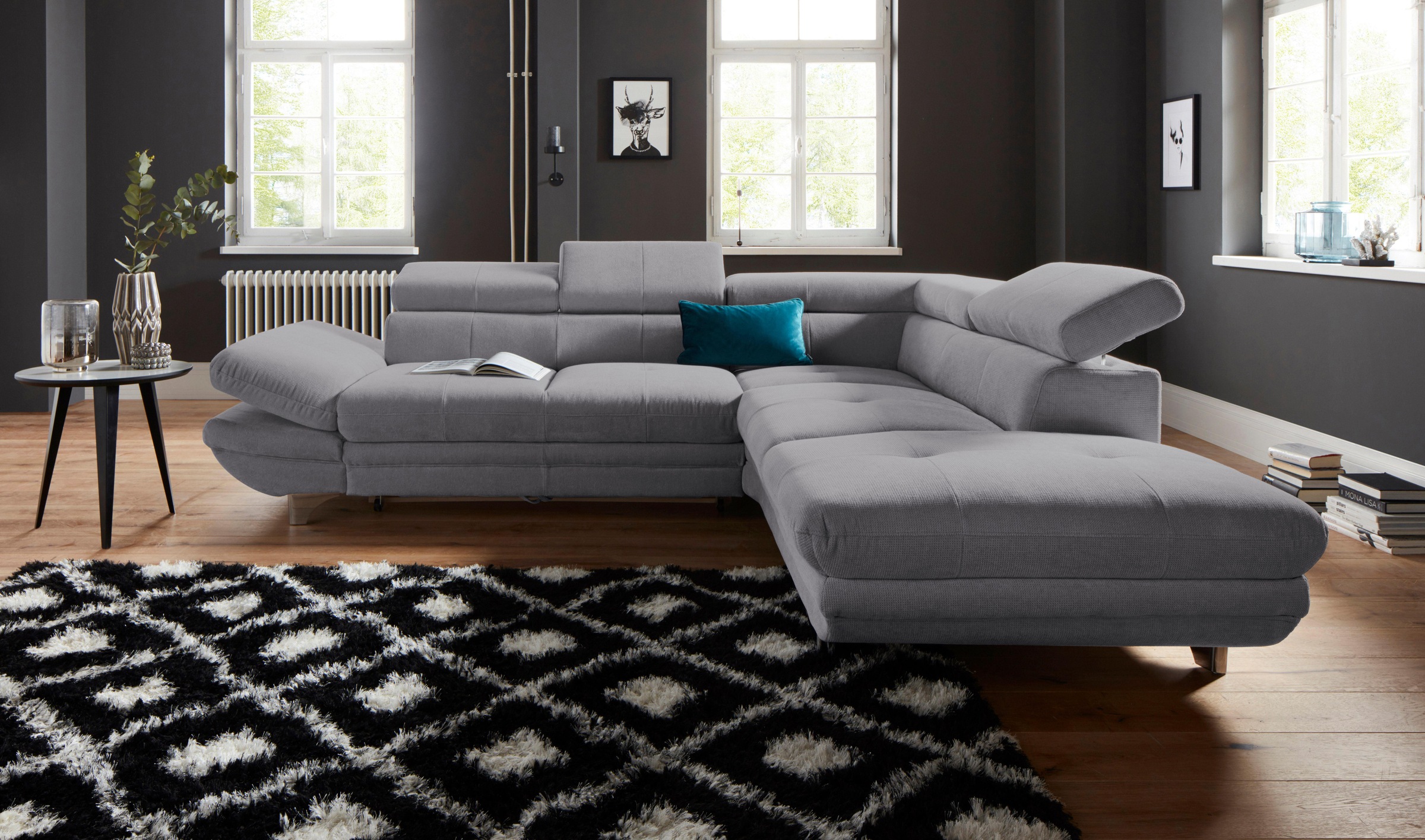 COTTA Ecksofa »Enterprise L-Form«, mit Arm- & Kopfteilverstellung, wahlweise mit Bettfunktion