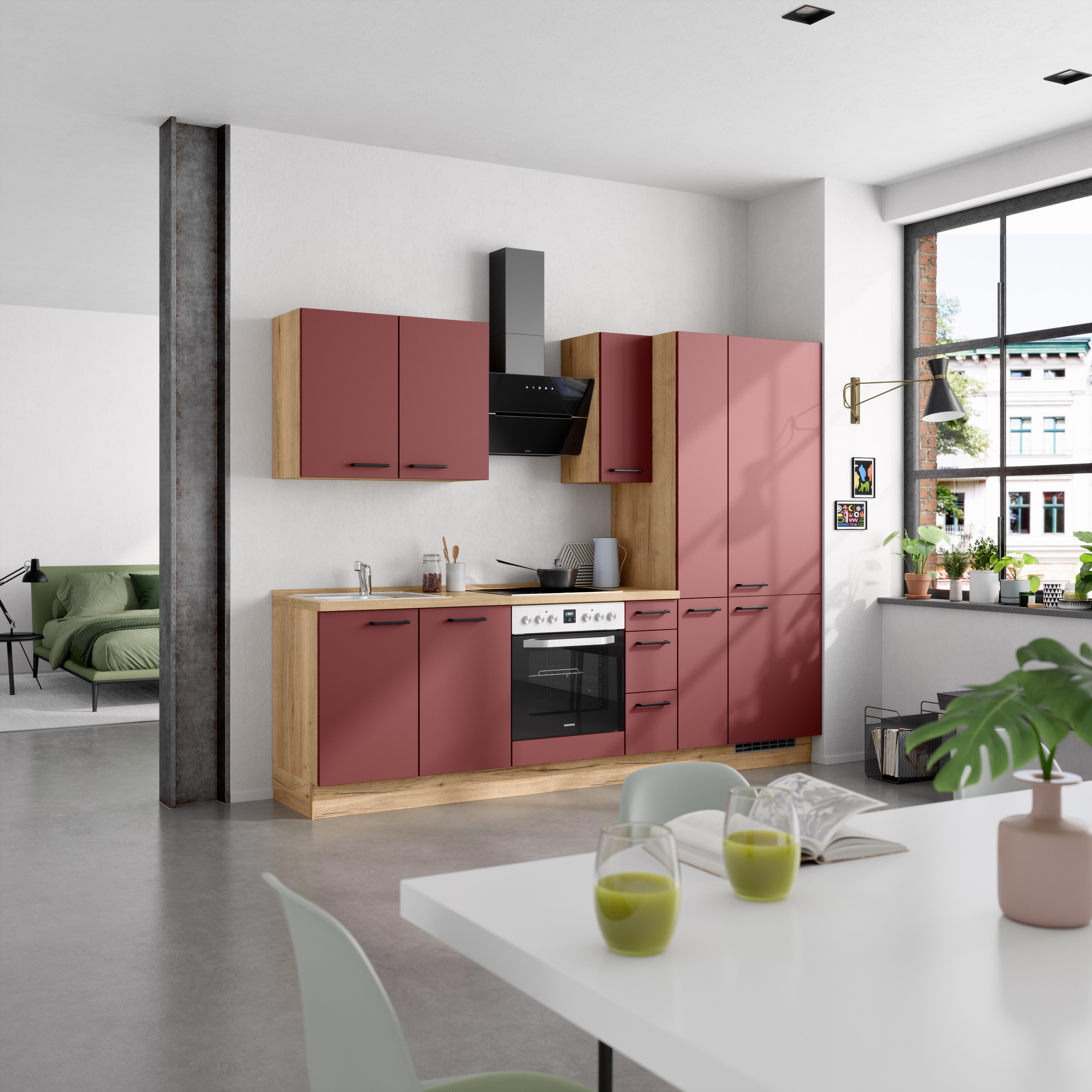 nobilia® Küchenzeile »"Easytouch II"«, vormontiert, Ausrichtung wählbar, Breite 270 cm, wahlw. mit E-Geräten