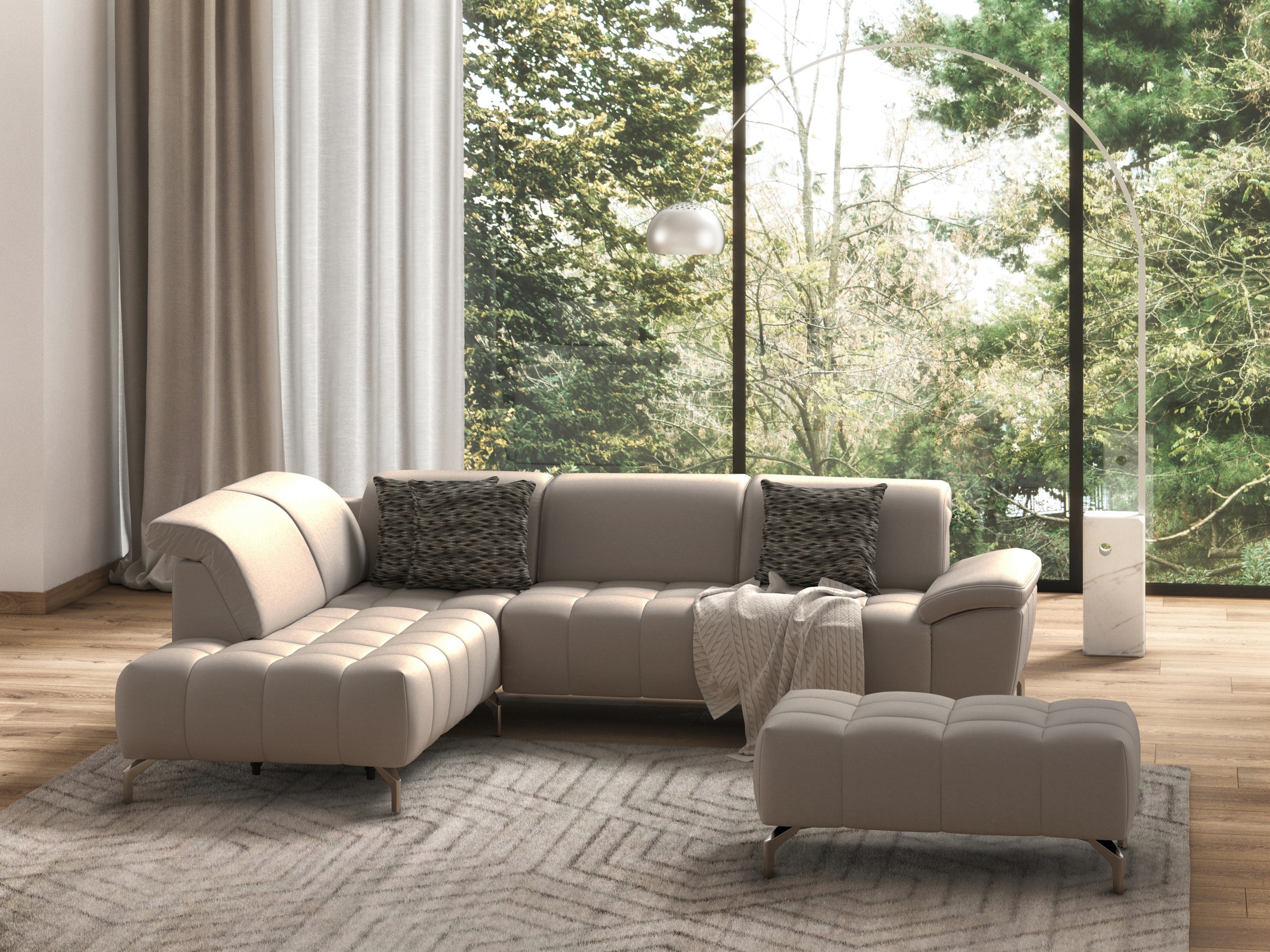 sit&more Ecksofa »Cool L-Form«, wahlweise mit Kopfteilverstellung und Vorziehsitz, motorisch