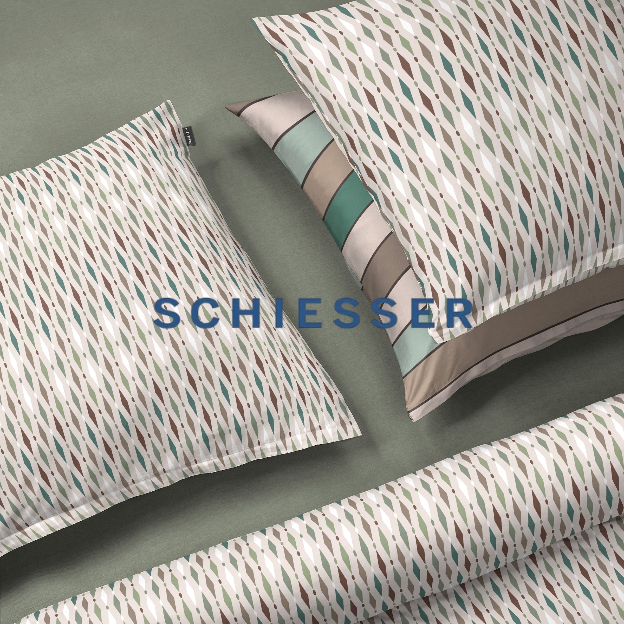 Schiesser Bettwäsche »Lotta aus weicher Baumwolle mit grafischem Muster« 2 tlg. MADE IN GREEN by OEKO-TEX®