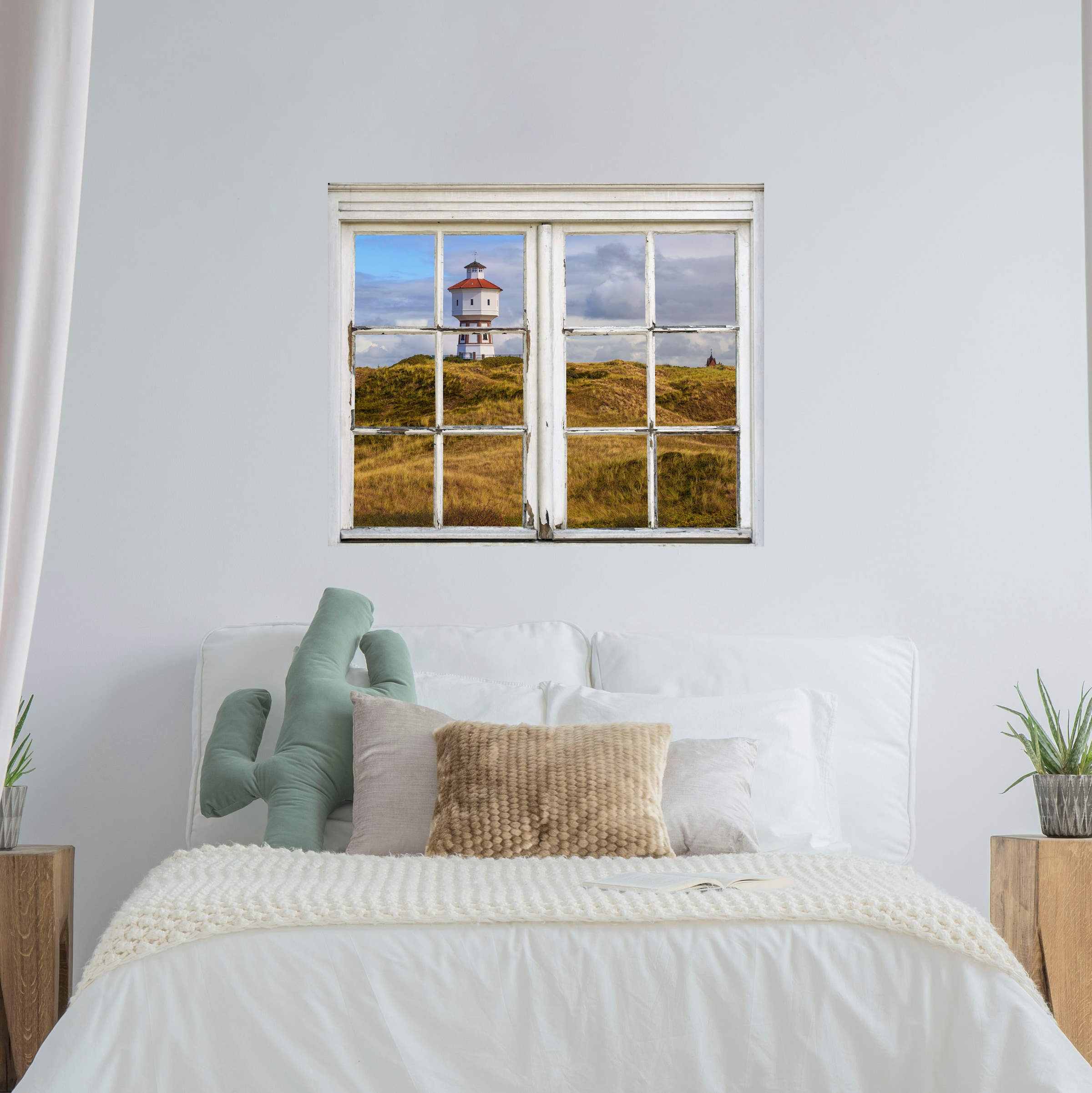 queence Wandsticker »Leuchtturm«, Wandsticker, Wandbild, selbstklebend, Leuchtturm, 3D, Fenster
