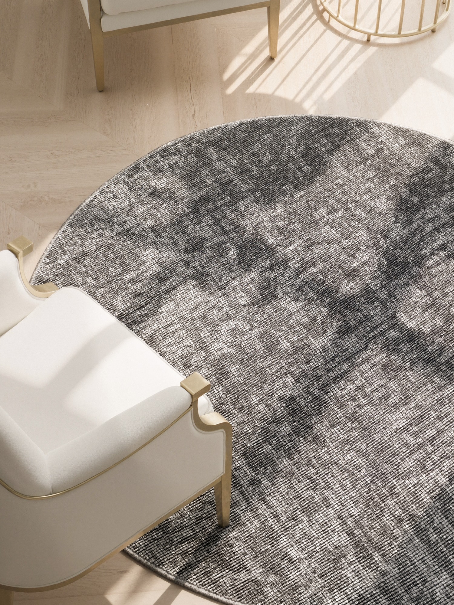 ELLE DECORATION Teppich »Prisma« rund 5 mm Höhe Glanz-Effekt, Karo Design, Kachel-Optik, Wohnzimmer, Schlafzimmer,Flur
