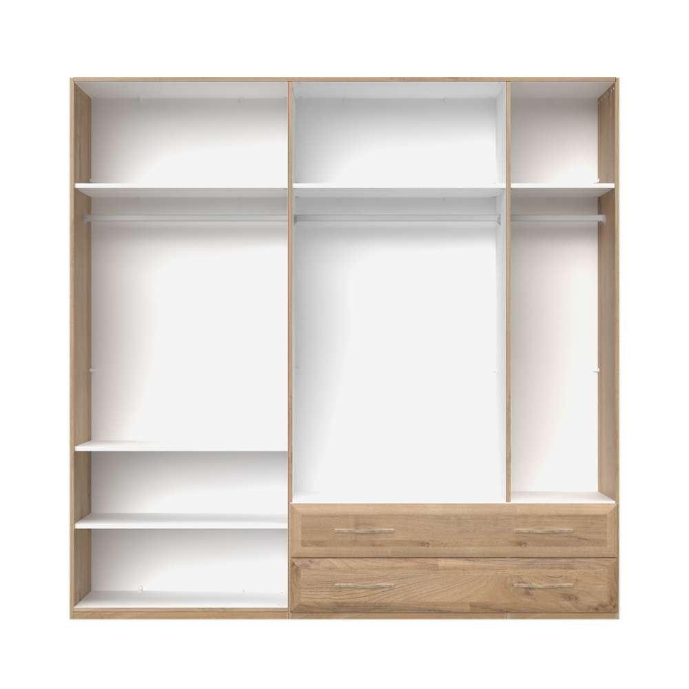 Home affaire Kleiderschrank »Gala, beige hochglänzend UV lackiert, kratzfest, FSC-zertifiziert«, (abgerundete Schubladen aus MDF im Holzdekor, soft-close), hoher Schrank (224cm), wahlweise in 3 Breiten, Made in Europe