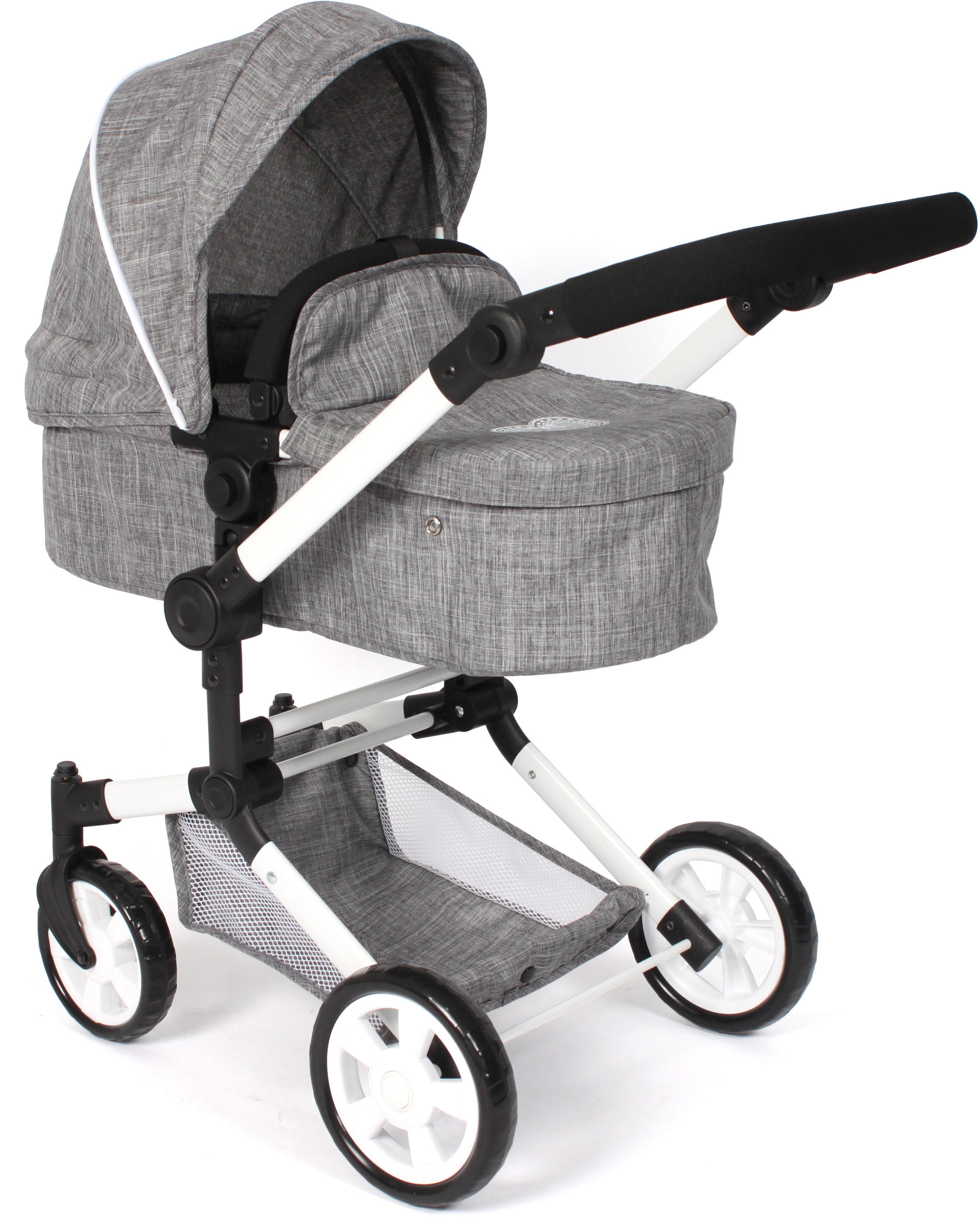 CHIC2000 Kombi-Puppenwagen »Linus, Jeans Grey«, (Set), mit Babywanne und Autositz