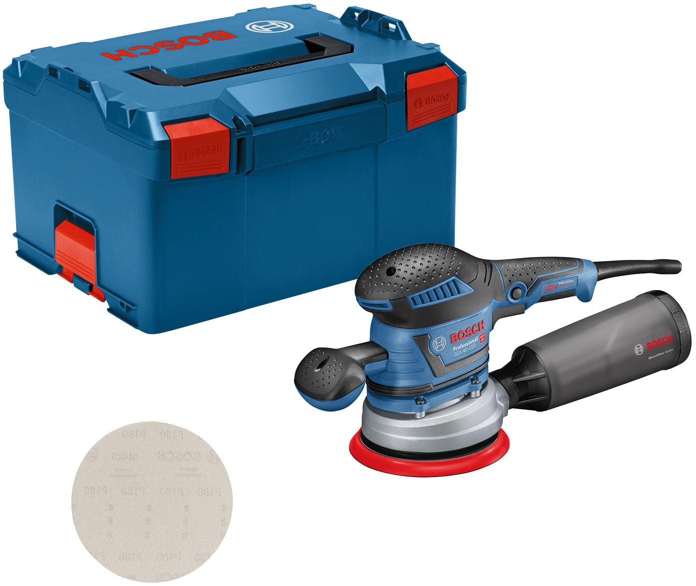 Bosch Professional Exzenterschleifer »»GEX 40-150««, mit Schleifblatt M480 und L-BOXX