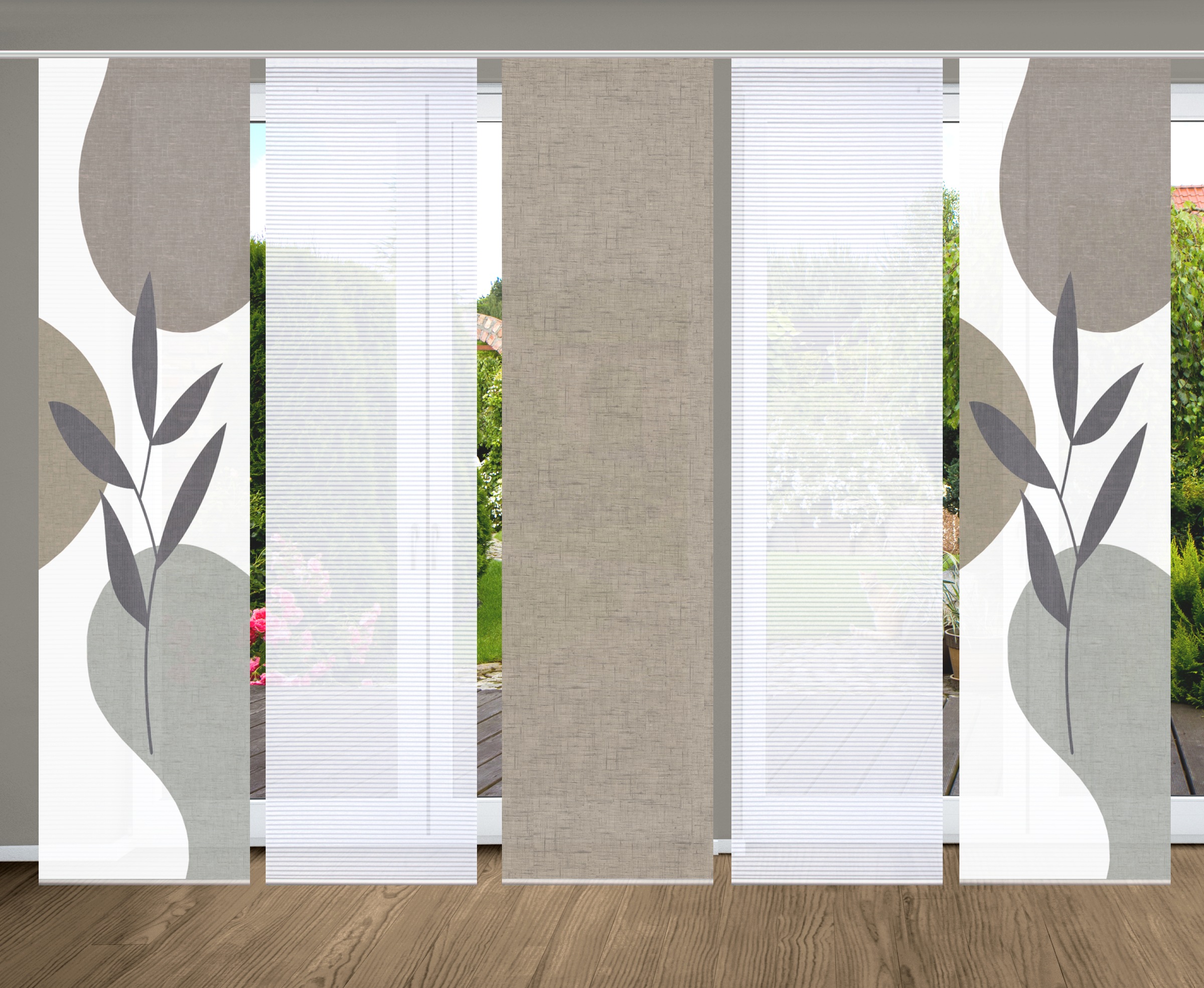 HOME in green Schiebegardine »FRONDA« Paneelwagen 5 Stk. tlg. SET DIGITALDR günstig online kaufen