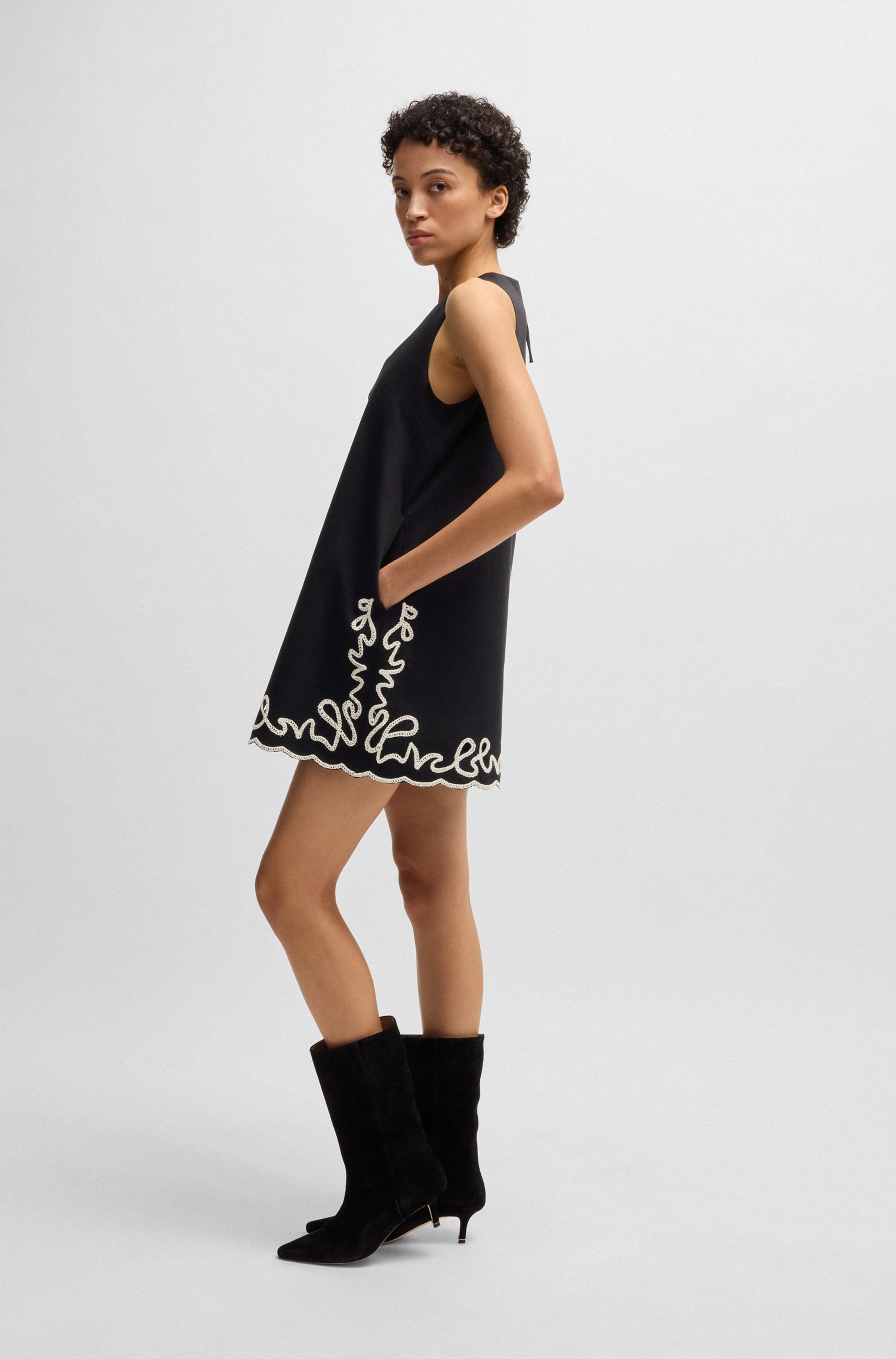 BOSS ORANGE Blusenkleid »C_Dembrolai«, mit Stickerei
