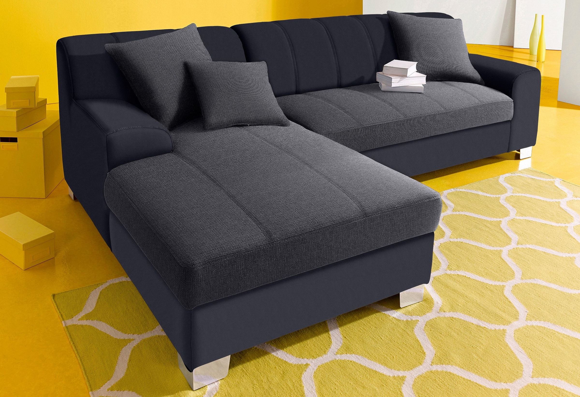 DOMO collection Ecksofa »Turah incl. Zierkissen, moderne Steppung, auch in günstig online kaufen