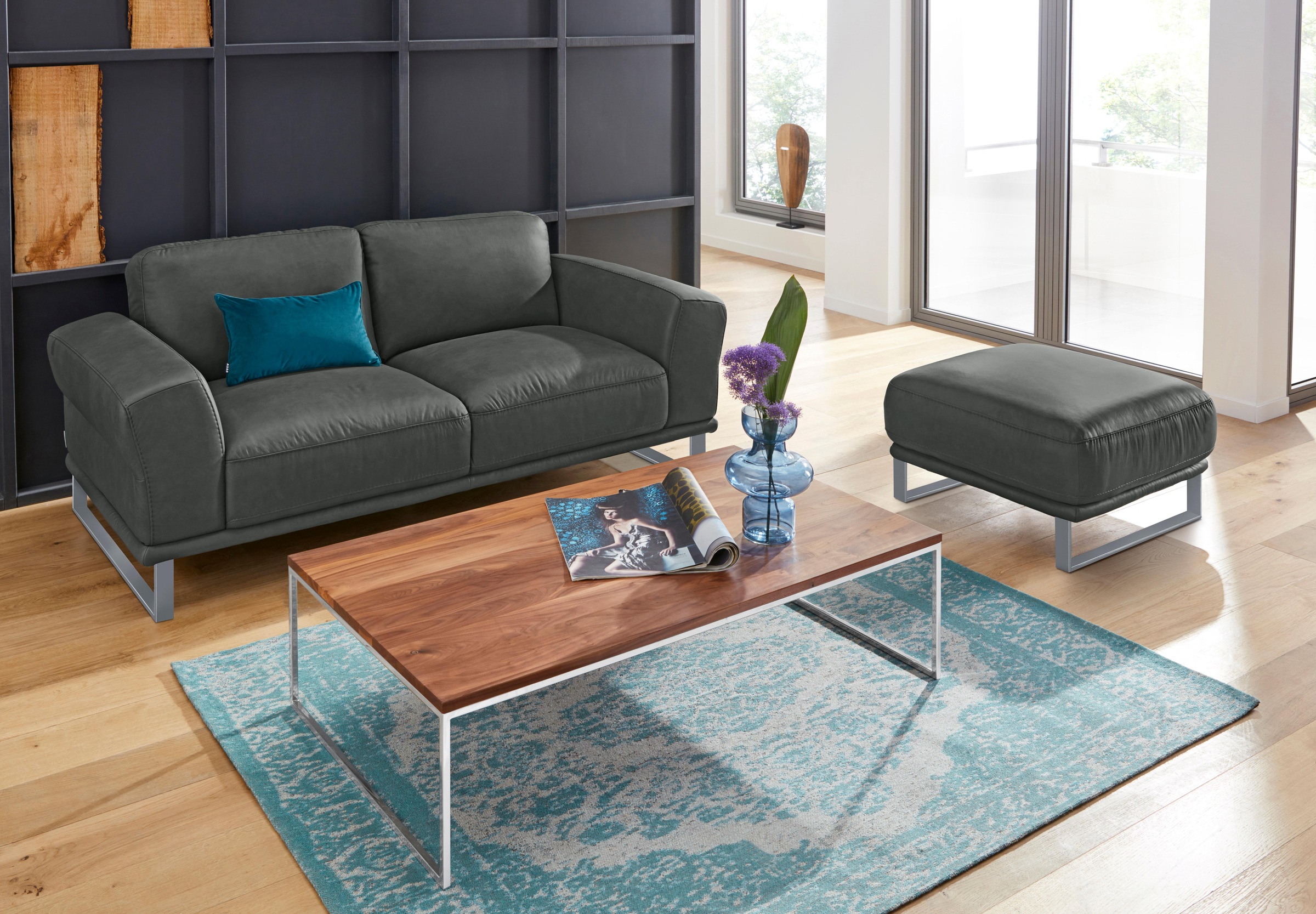 W.SCHILLIG 2-Sitzer »montanaa«, mit Metallkufen in Silber matt, Breite 192 cm