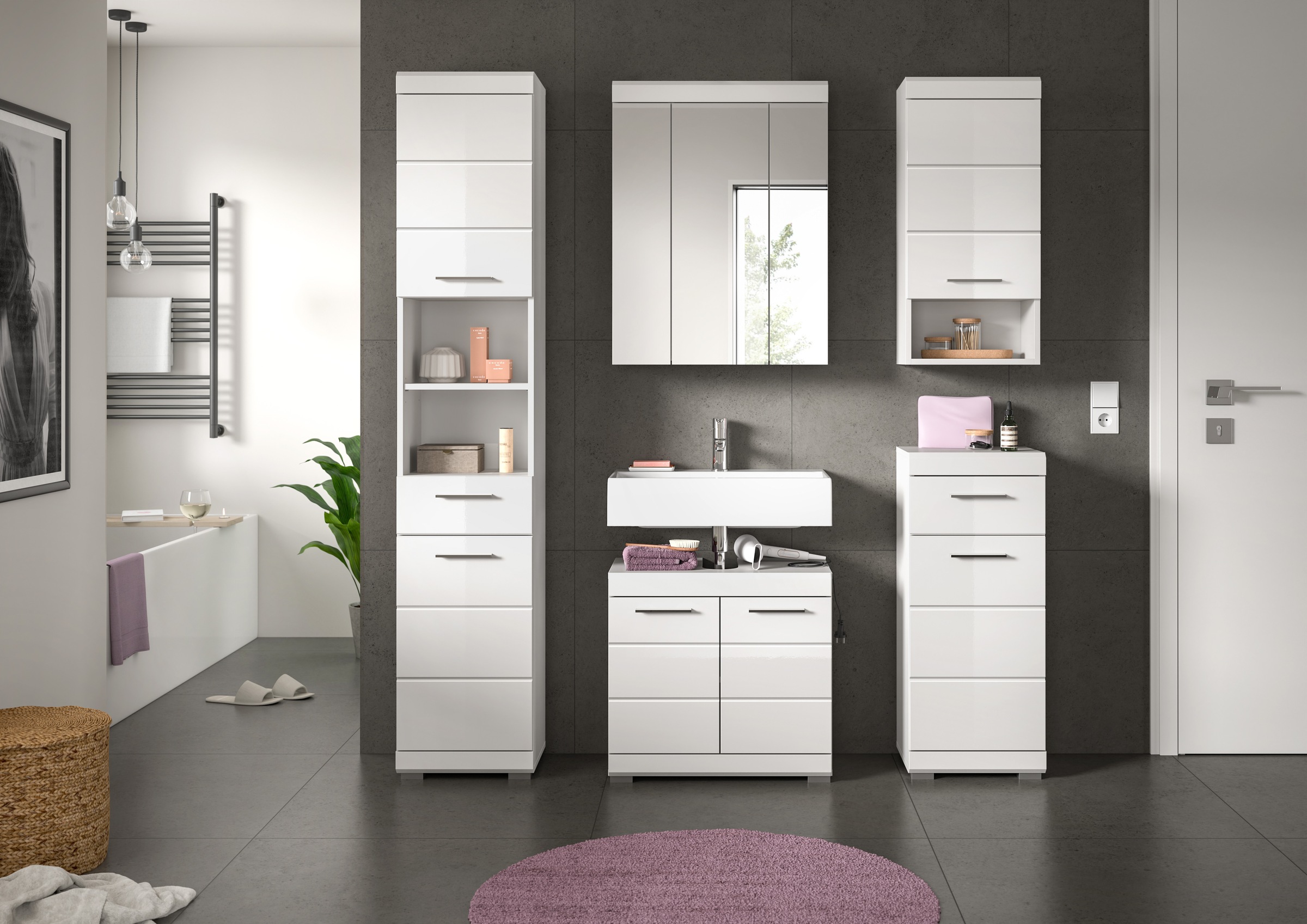 INOSIGN Badmöbel-Set »Siena, 5 teilig, bestehend aus:« Set, TOPSELLER!, 5 S günstig online kaufen