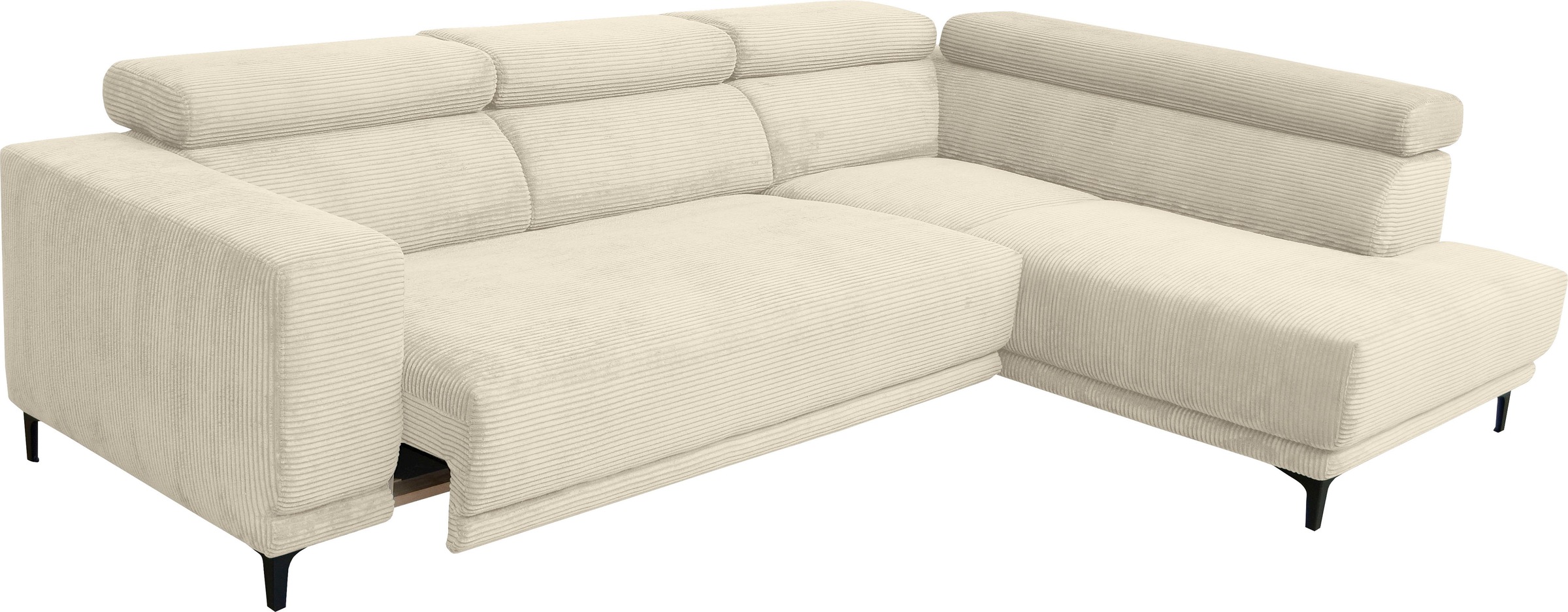 alina Ecksofa »Hikari«, wahlweise mit Sitzvorzug, in modernem Cordstoff, Breite 276 cm
