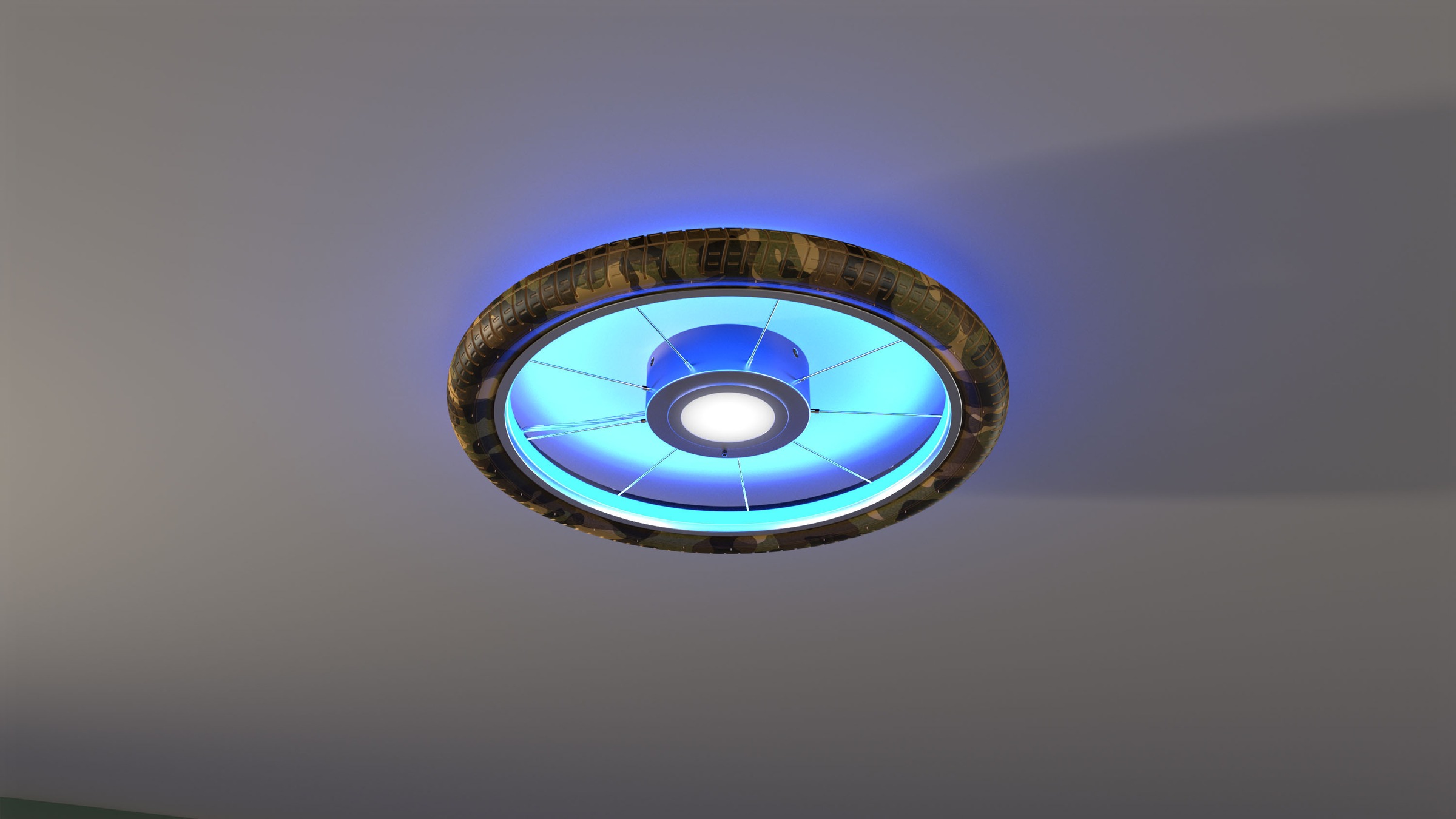 my home Deckenleuchte »Bela«, Leuchtmittel LED-Modul | LED wechselbar, RGB Funkfernbedienung, Reifenleuchte, Wheel