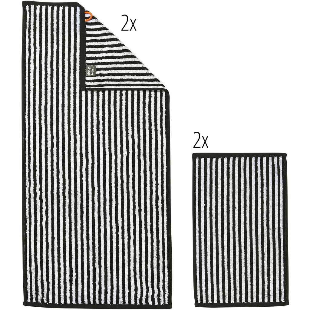 done.® Handtuch Set »Daily Shapes Stripes«, (Set, 4 St., 2 Gästetücher (30x50 cm)-2 Handtücher (50x100 cm)