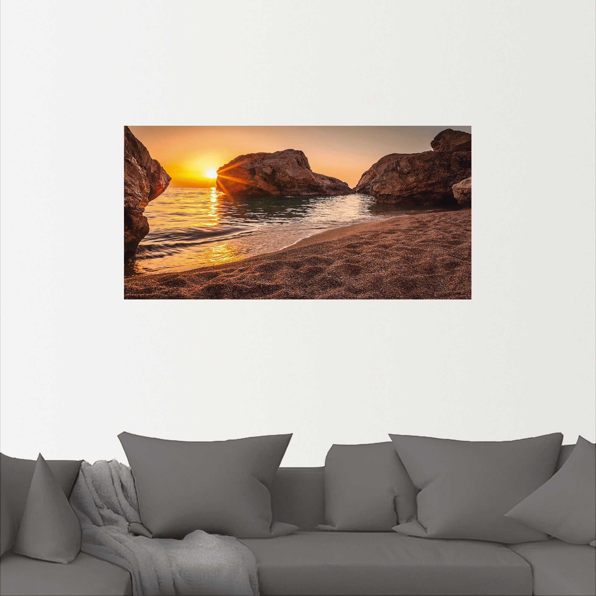 Artland Wandbild »Sonnenuntergang und Strand«, Strand, (1 St.), als Alubild günstig online kaufen