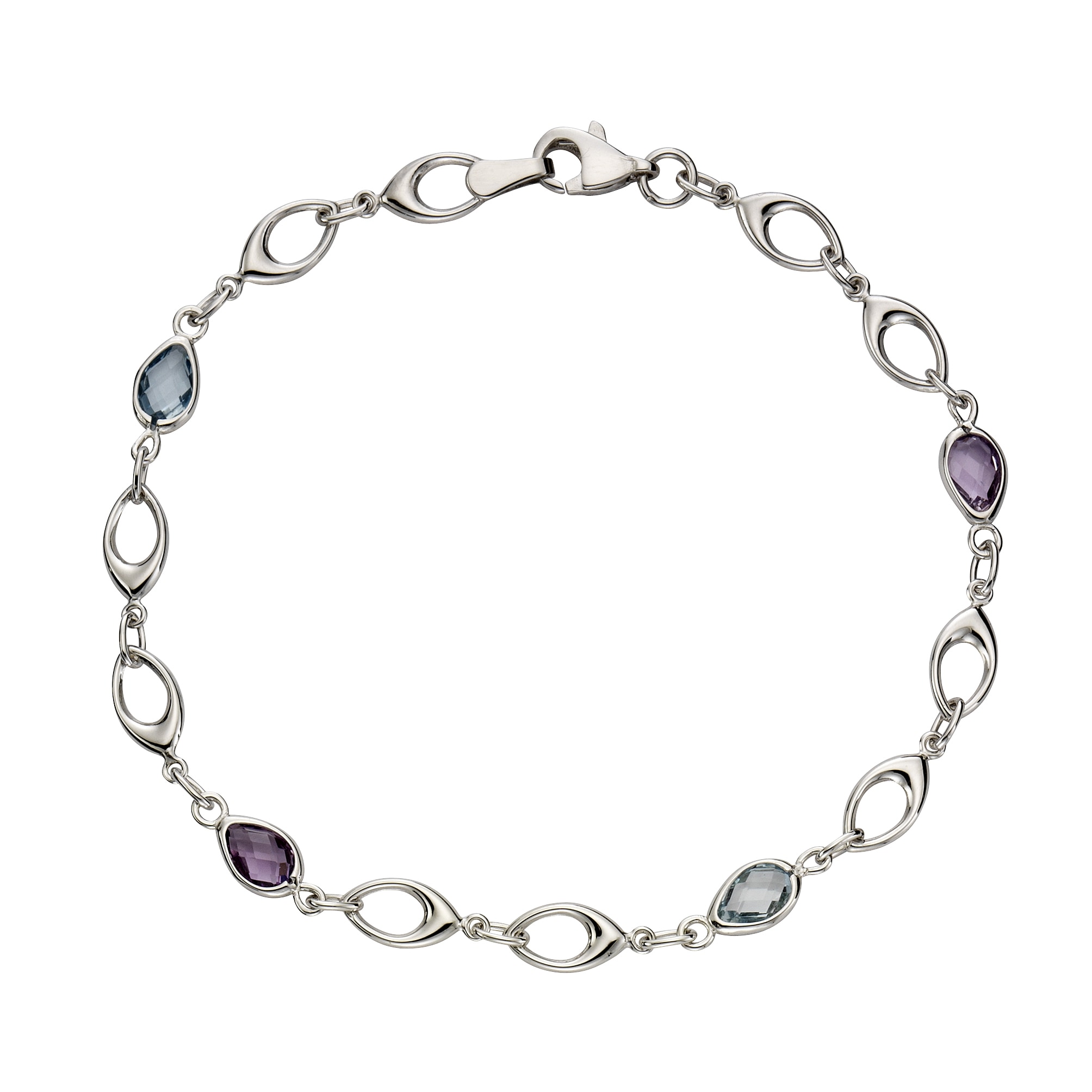 Armband »375 Gold mit Blautopas (beh.) und Amethyst«