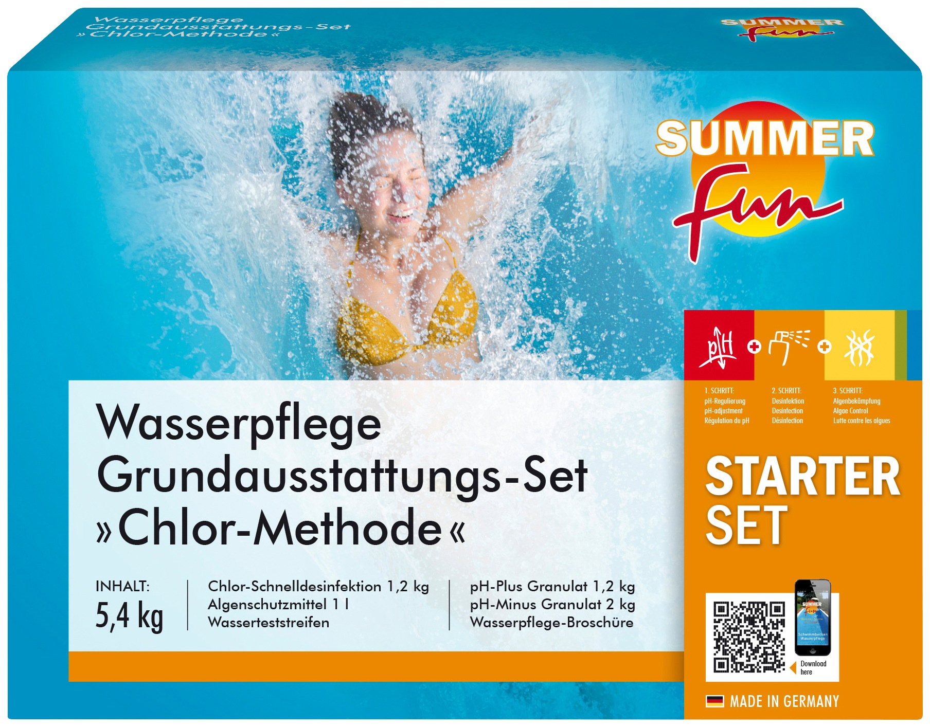 SUMMER FUN Poolpflege »Starterset Chlor Maxipack«, (Set), 6-tlg.