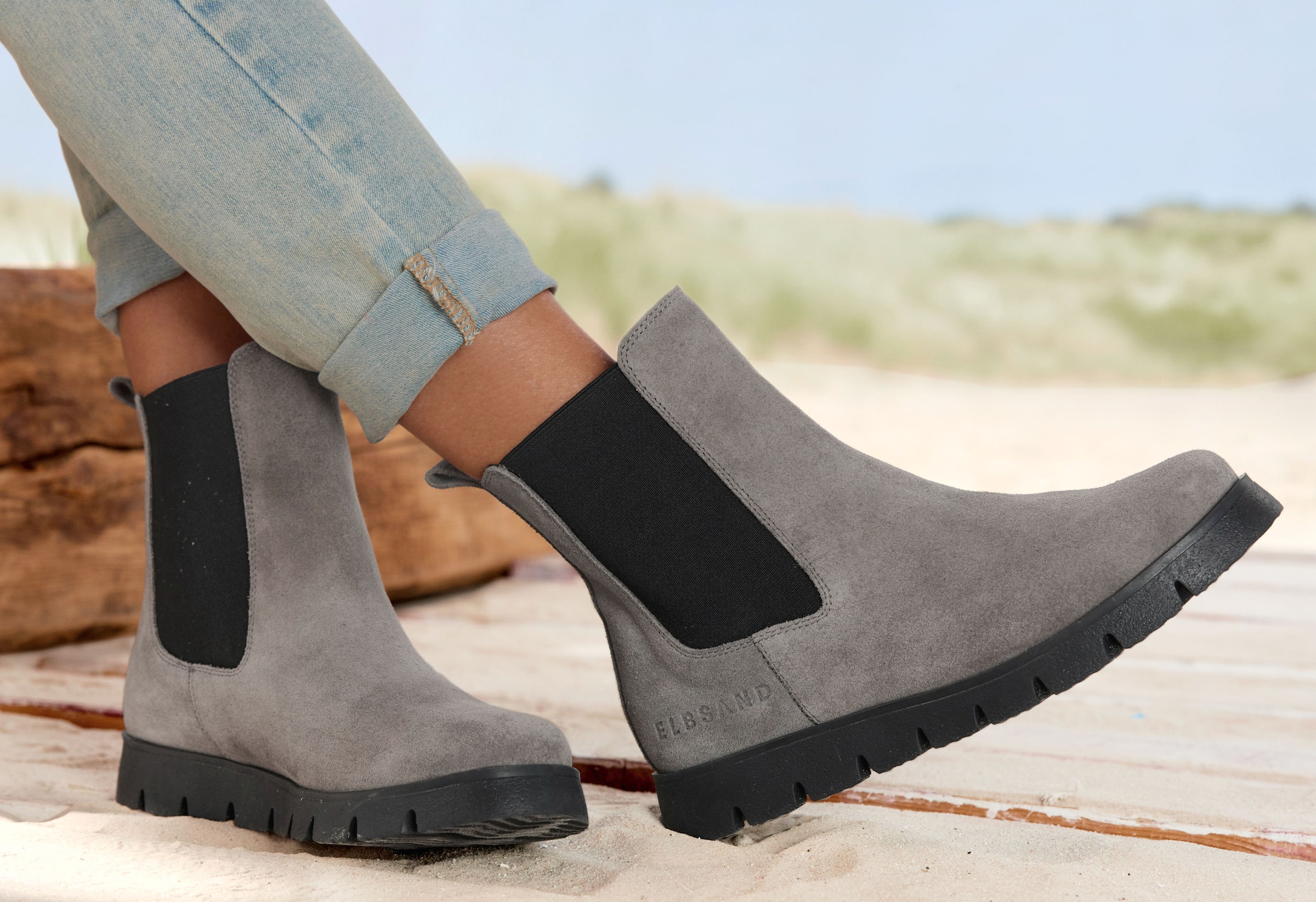 Elbsand Stiefelette »Chelseaboots«, Schlupfstiefel, Bikerboots, Stiefel, Boots aus Leder