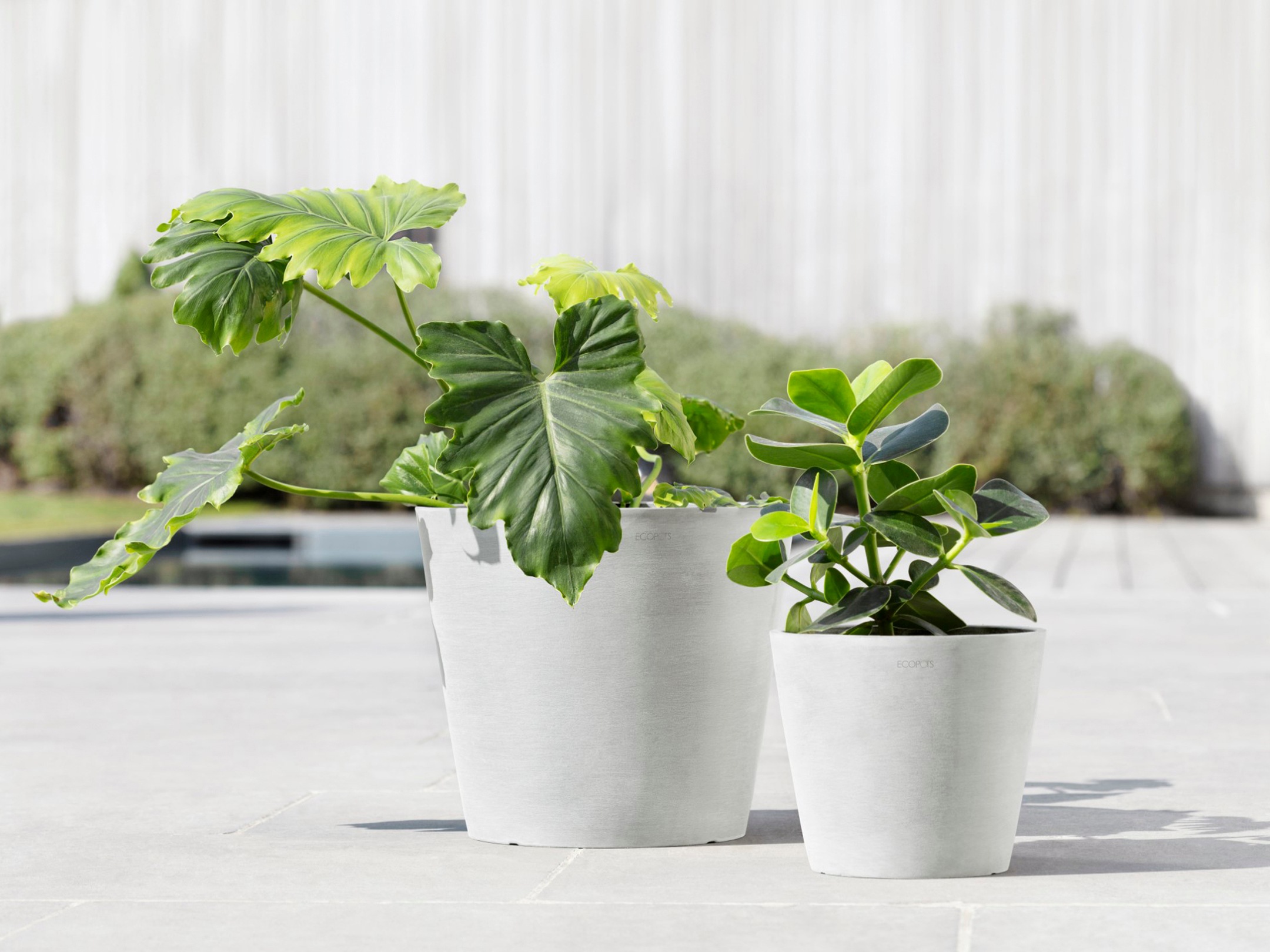 ECOPOTS Blumentopf »Amsterdam 30 + Wassersystem Weißgrau«, für innen und außen: frostsicher, bruchsicher und lichtbeständig