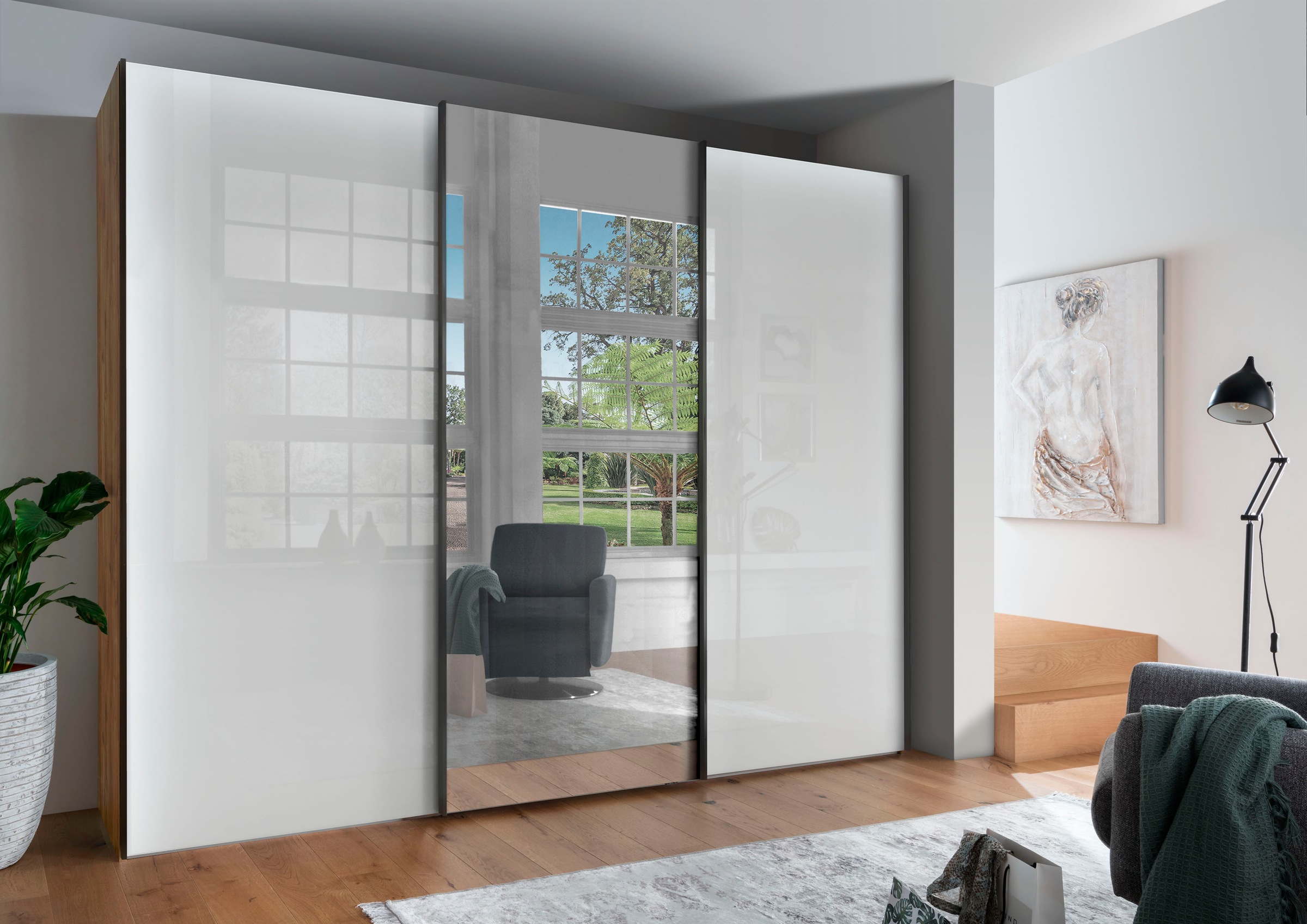 WIEMANN Schwebetürenschrank »Monaco«, hochwertige Glas- und Spiegelfront