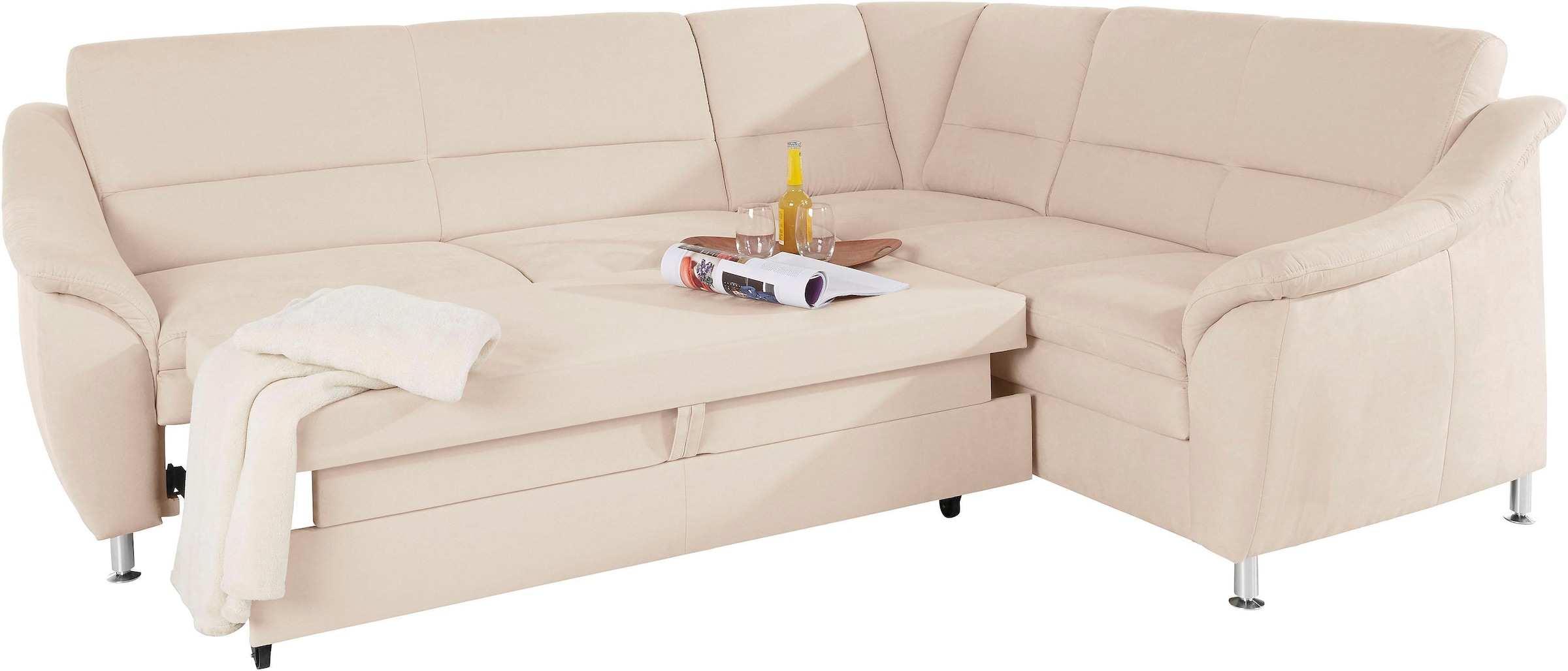 Places of Style Ecksofa »Cardoso L-Form«, Federkern, wahlweise mit Bett, Schubkasten, teilweise Relaxfunktion