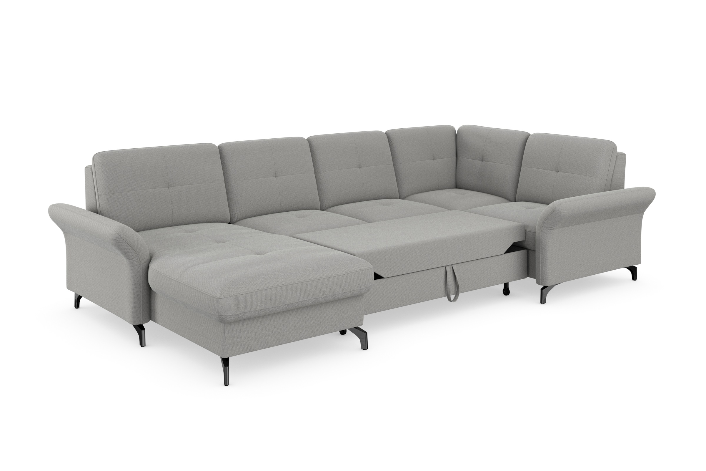 Places of Style Wohnlandschaft »Calando U-Form«, wahlweise mit Bettfunktion, Bettkasten und Armteilfunktion