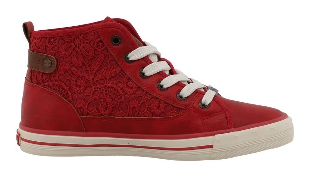 Mustang Shoes Sneaker »Winona«  Schnürboots, High Top-Sneaker mit Blüten-Stickerei
