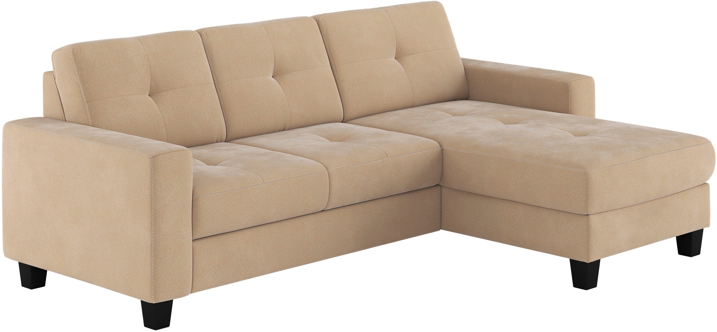 Places of Style Ecksofa »Varese L-Form«, wahlweise mit Bettfunktion und Bettkasten