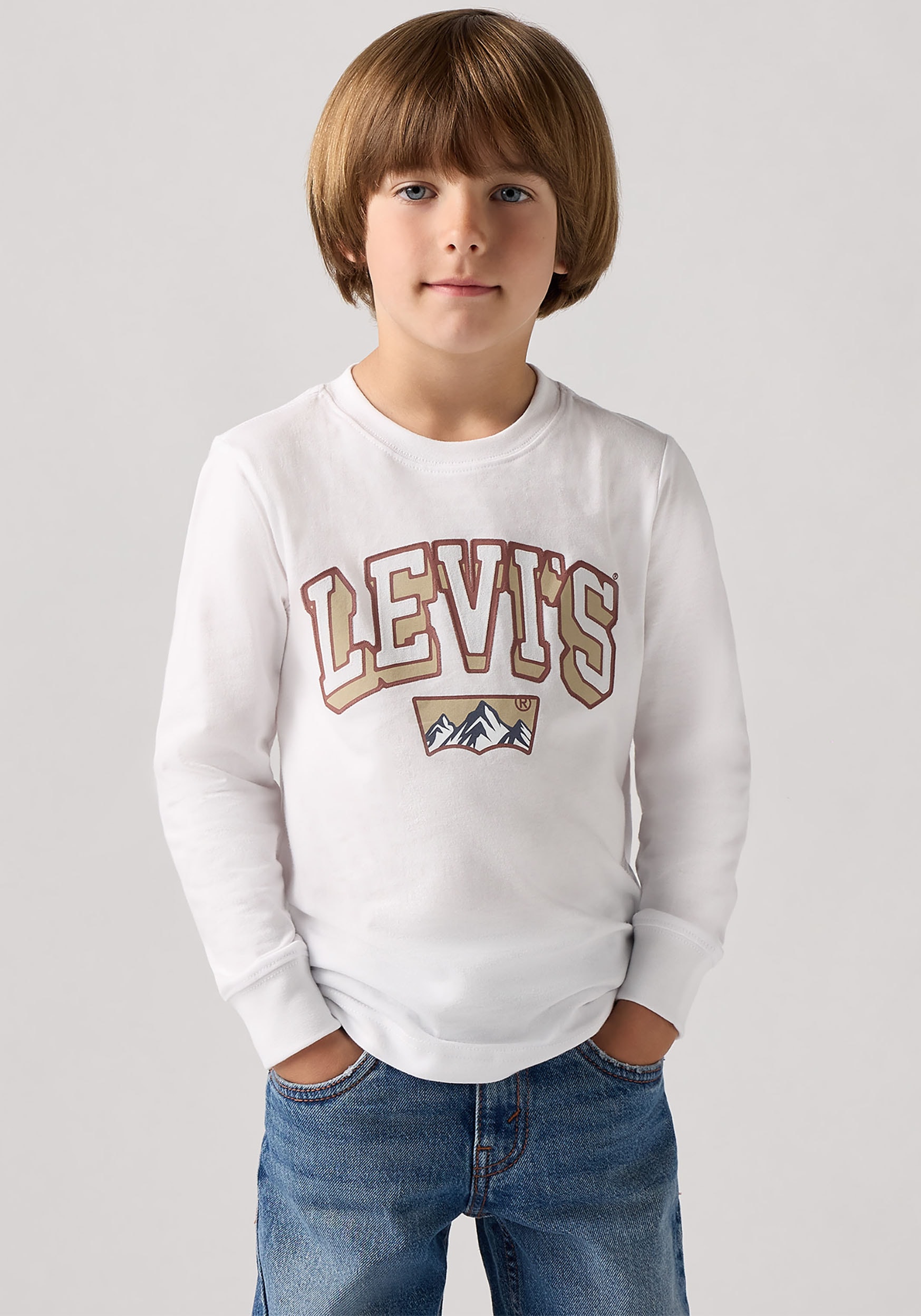 Levi's® Kids Langarmshirt »LVB ACADEMIC ADVENTURER LS TEE«, mit großem Logoprint, aus Baumwolle - for Boys