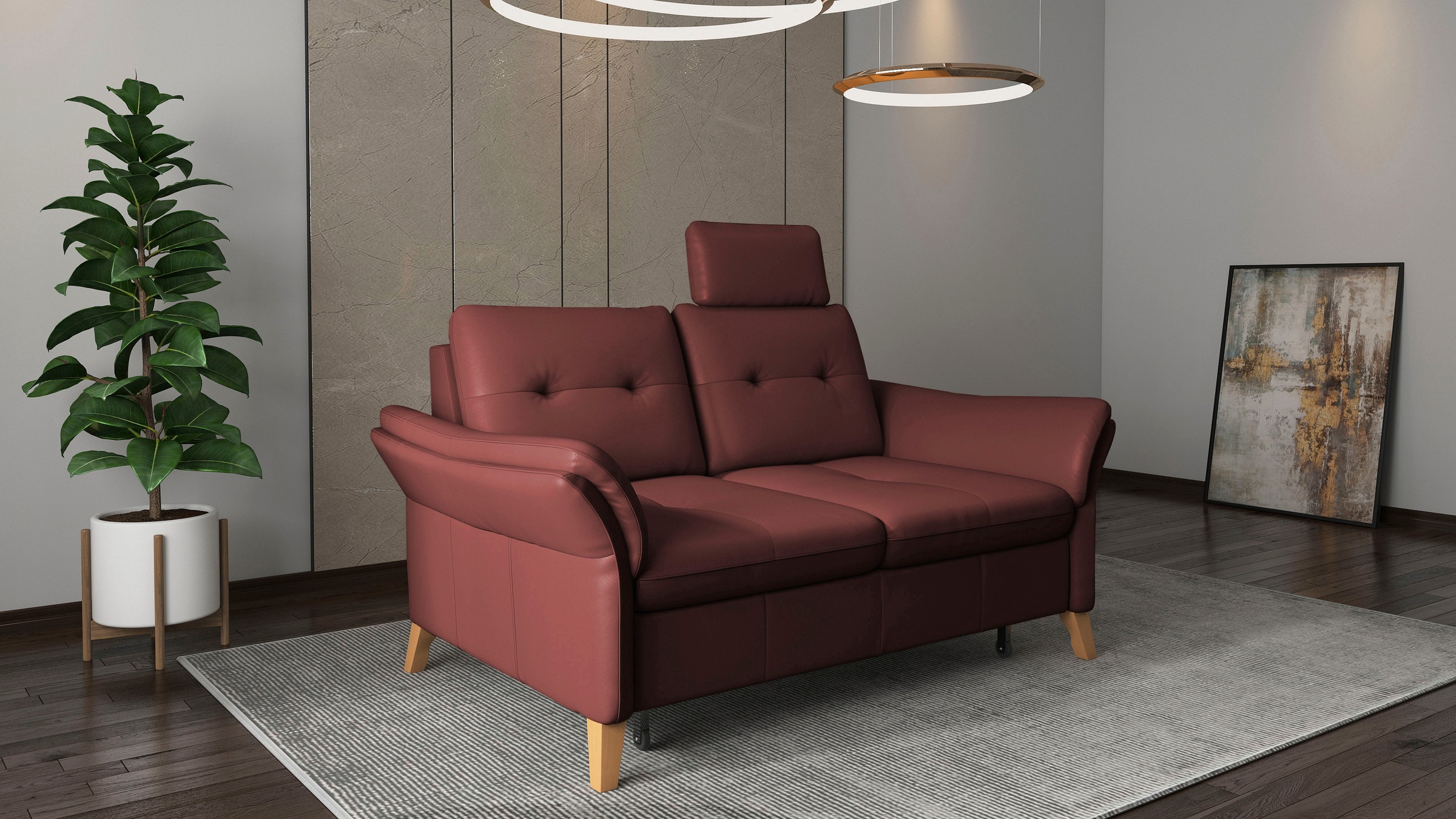 sit&more 3-Sitzer »Göteborg«, inklusive Sitztiefenverstellung und Federkern