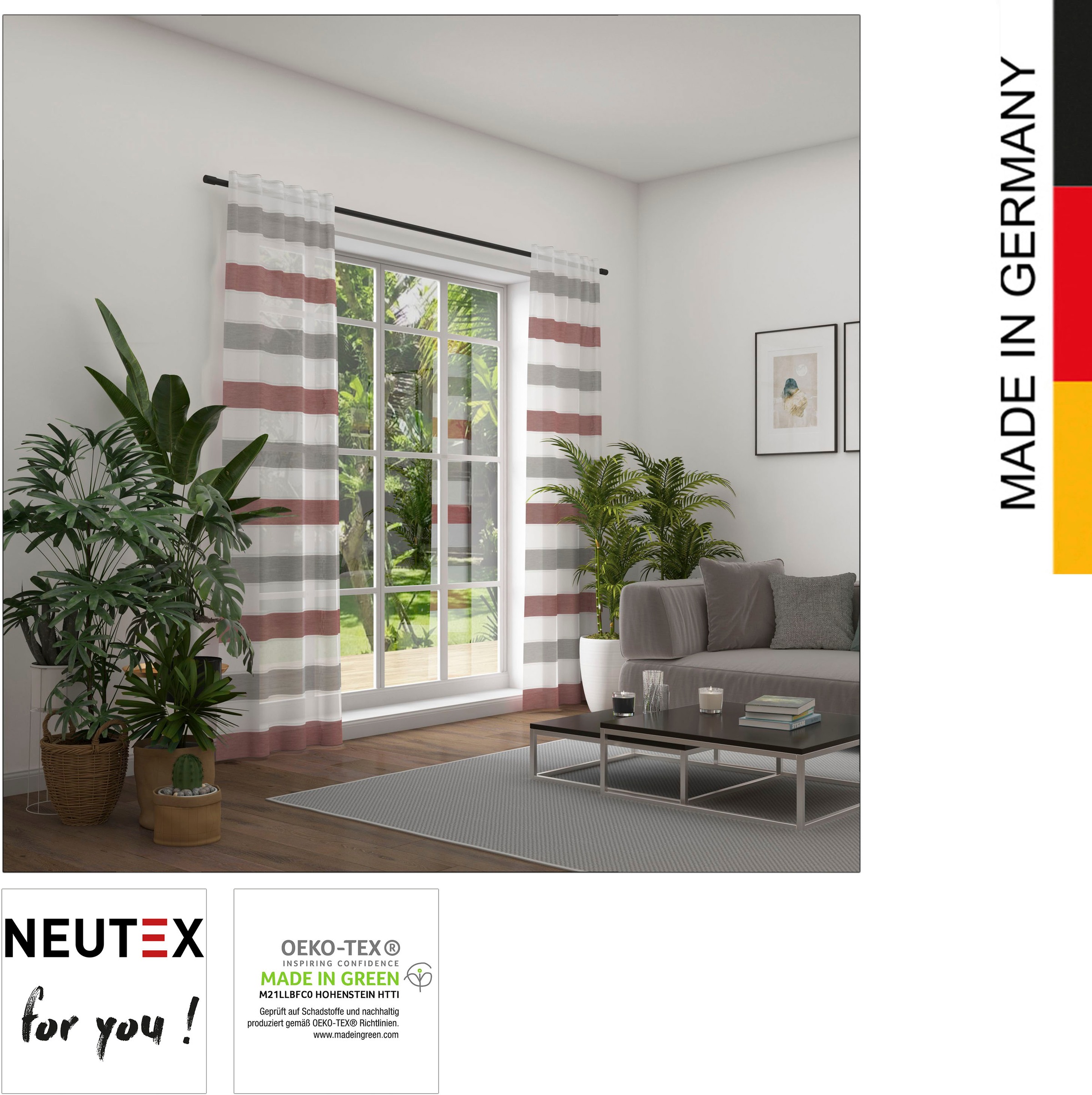 Neutex for you! Vorhang »Allegra«, (1 St.), moderne Streifendessinierung  online bei