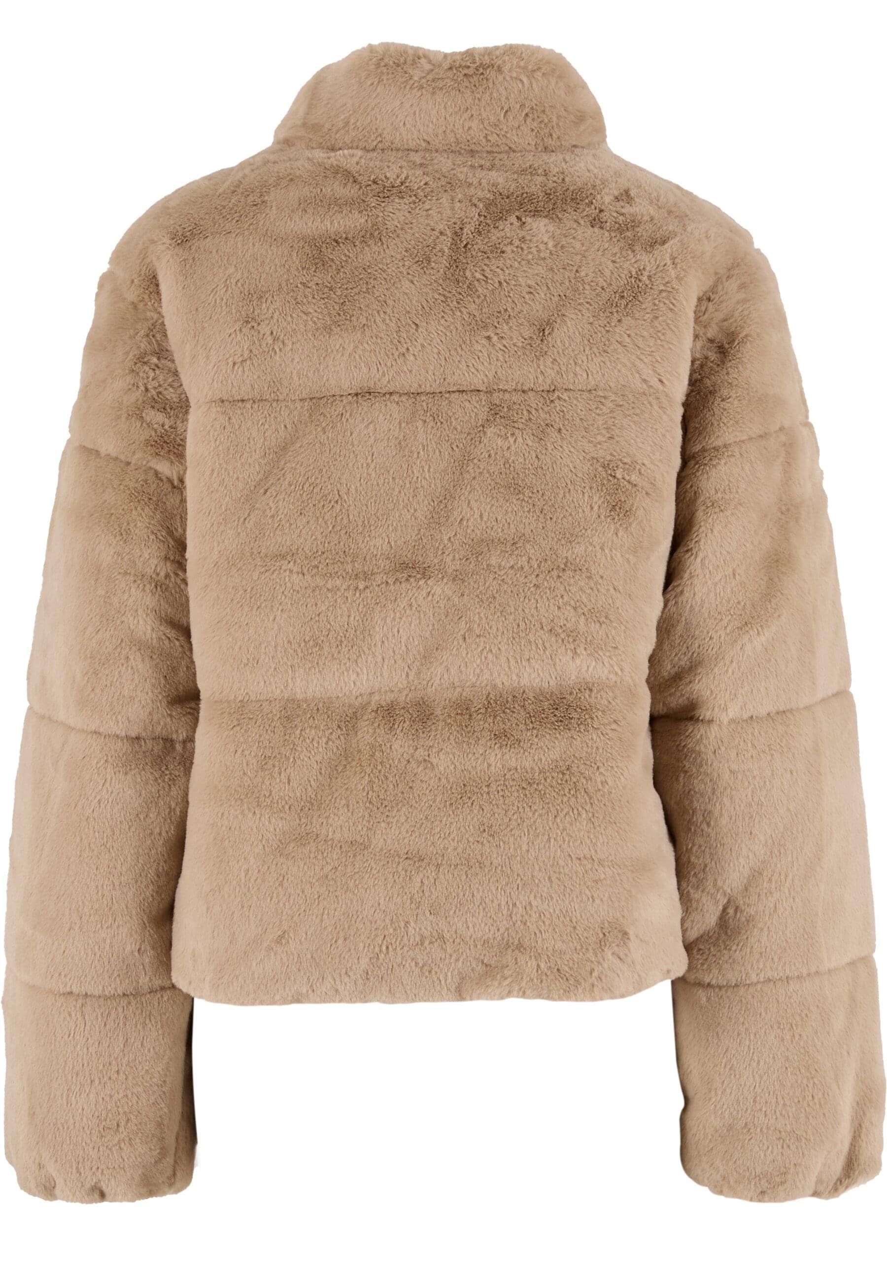 URBAN CLASSICS Winterjacke »Urban Classics Ladies Short Faux Fur Puffer Jacket« 1 Stk. tlg. ohne Kapuze