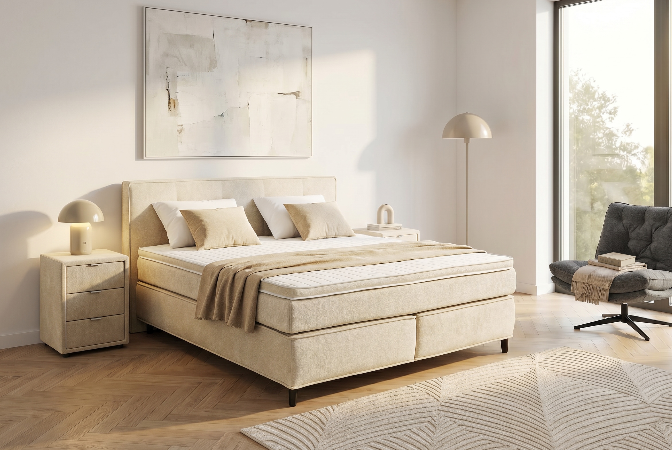 Jockenhöfer Gruppe Boxspringbett »Capello, 7-Zonen-TTFK-Matratze« KS-Topper, 160x200 cm oder 180x200 cm, verschiedene Härtegrade wählbar