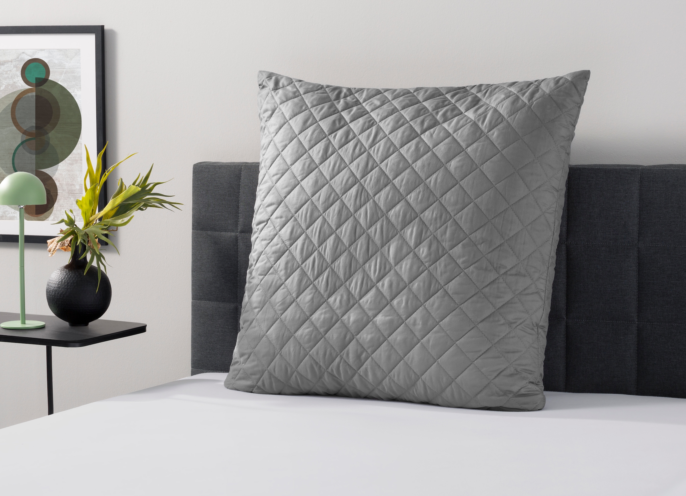 OTTO home Microfaserkissen »Claara, Kopfkissen 40x80 cm, 80x80 cm«, (1 St.), Rückenschläfer, Seitenschläfer, Kissen in grau