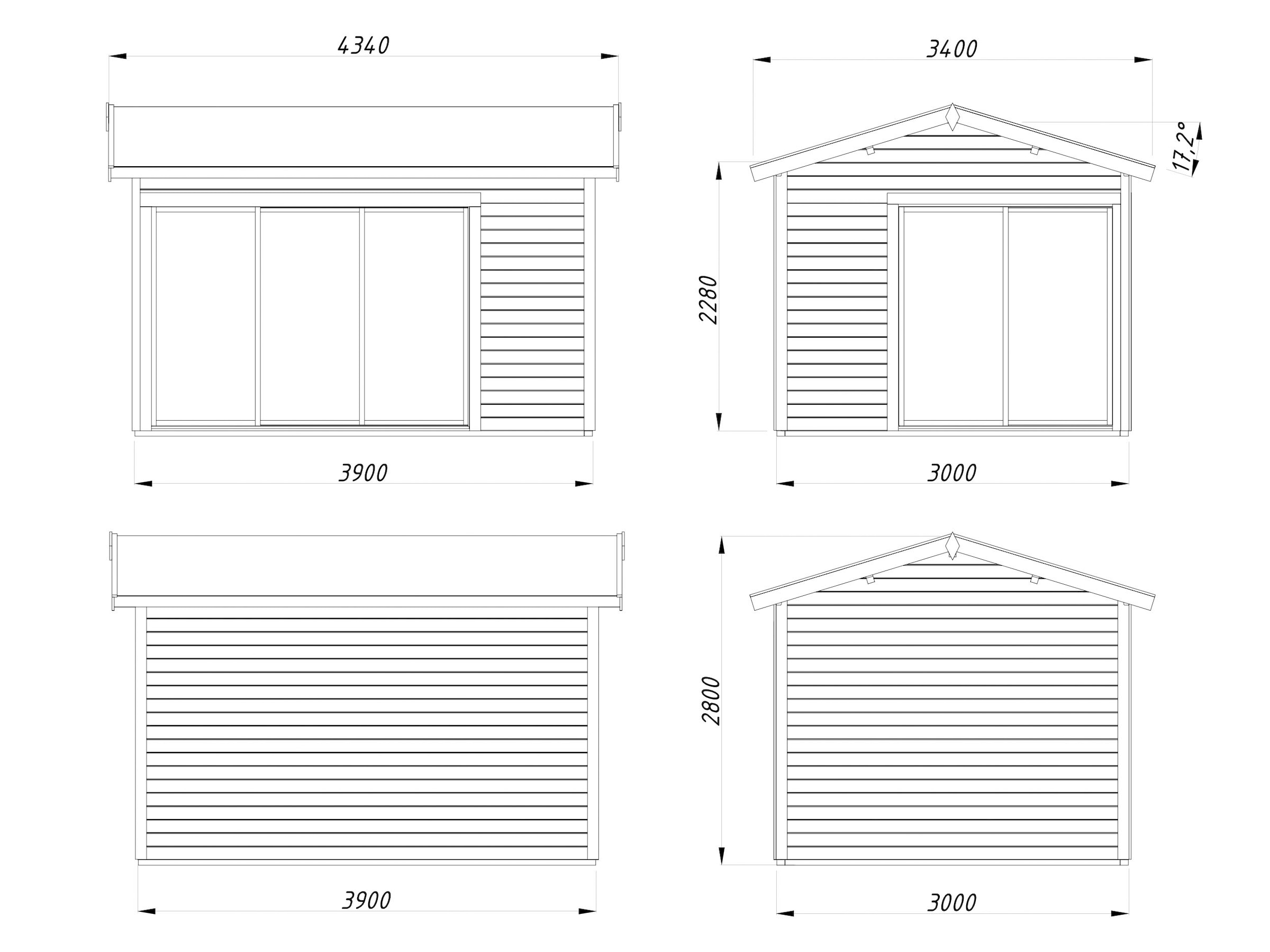 Palmako Gartenhaus »Amanda Slide« verschiedene Farben