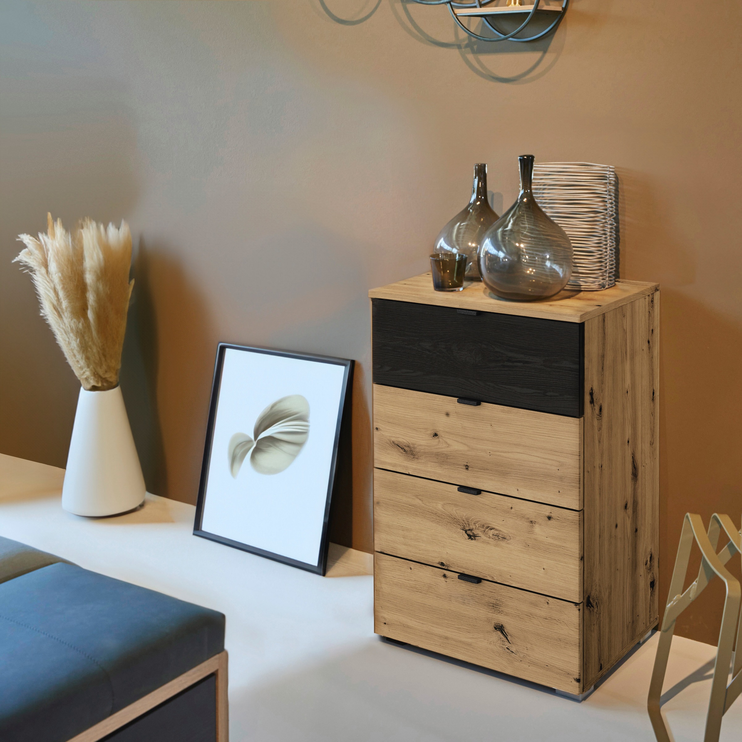 rauch Schubkastenkommode »Sideboard Kommode Schubladenkommode APOLLON« Breiten 40/80 cm, Höhe 81 cm,  mit 4 geräumigen Schubladen, oberer SK mit Absetzung MADE IN GERMANY