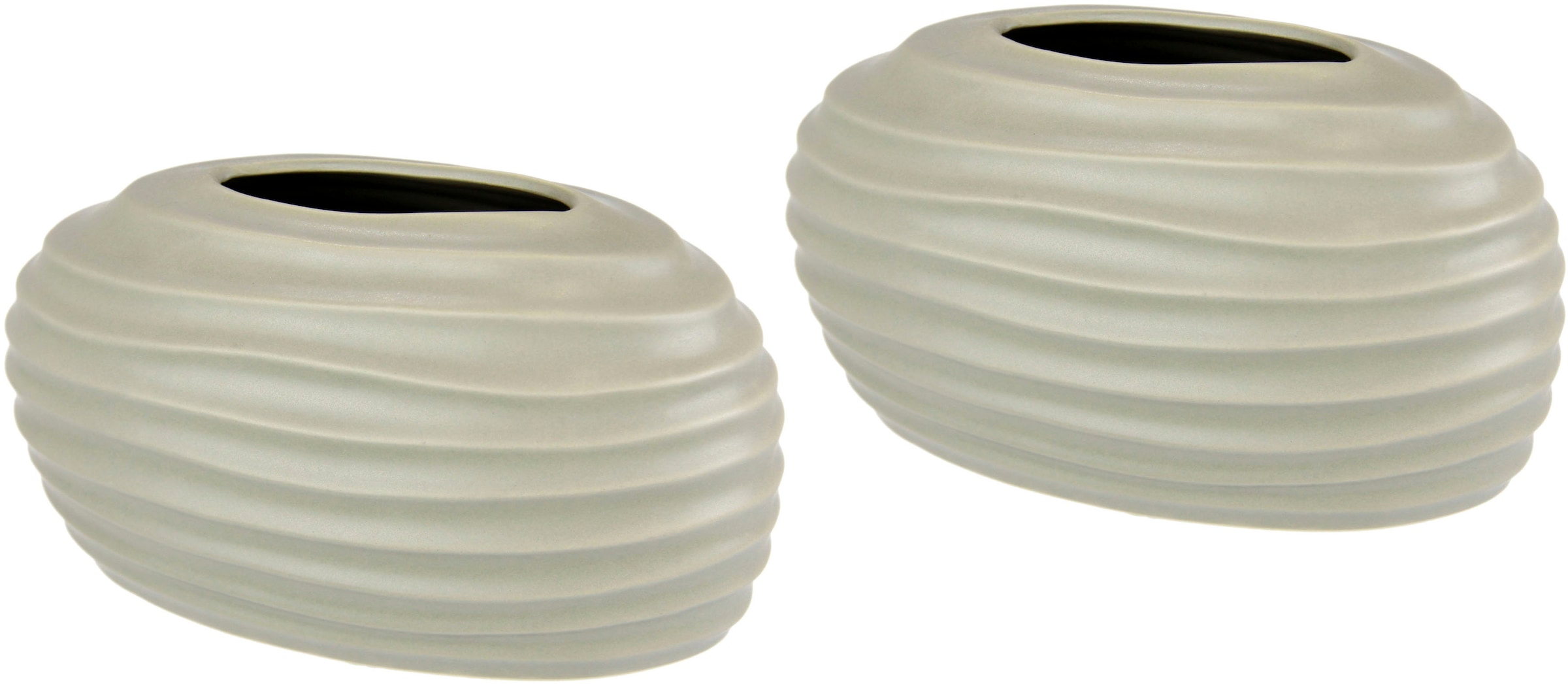 online Dekovase »Keramik-Vase«, 2er Vase Pampasgras Set Küche Modern Büro I.GE.A. Tisch kaufen Keramik Weiß Kleine