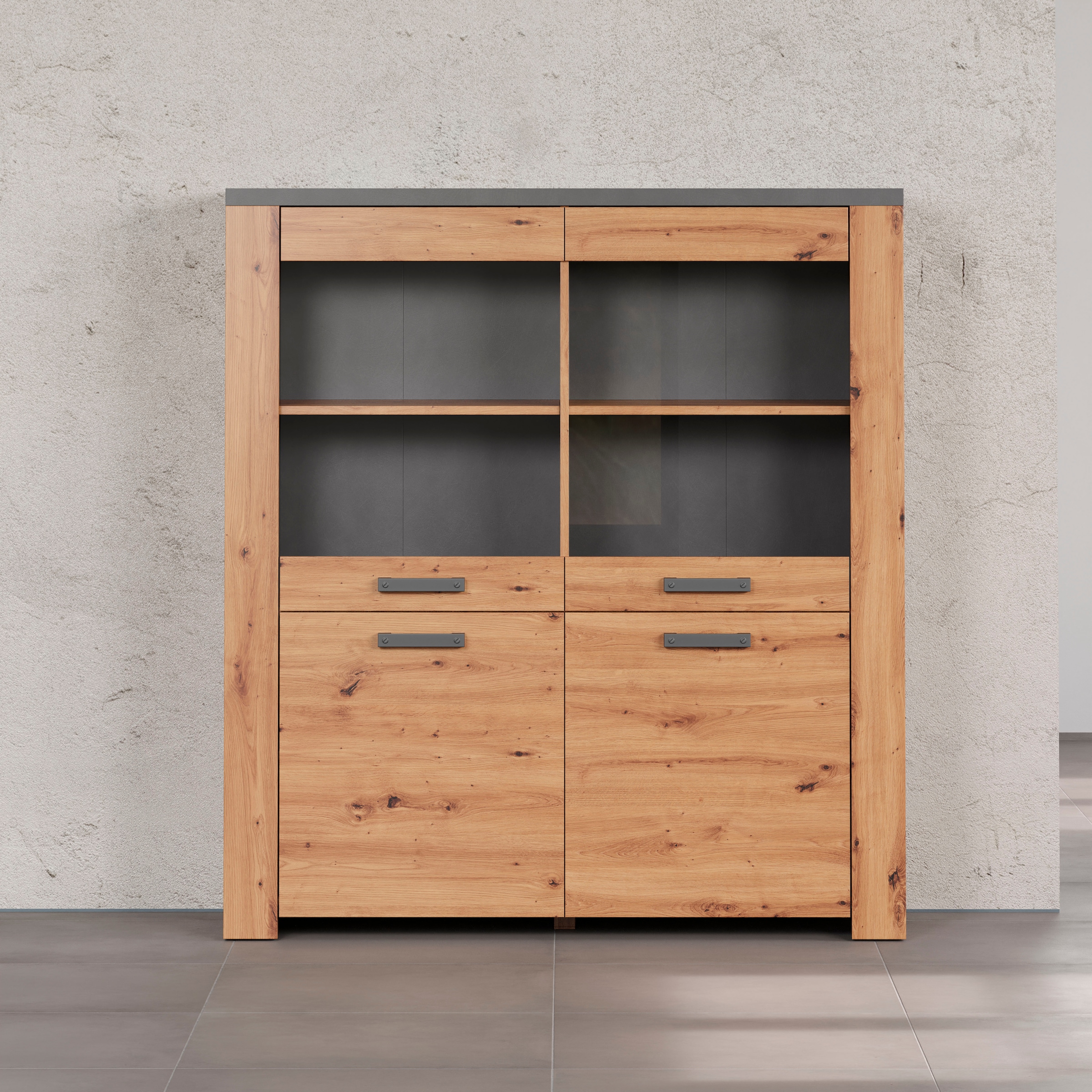 Home affaire Highboard »Ambres« 1 Stk. tlg. Highboard mit 4 Türen - (B/T/H) günstig online kaufen