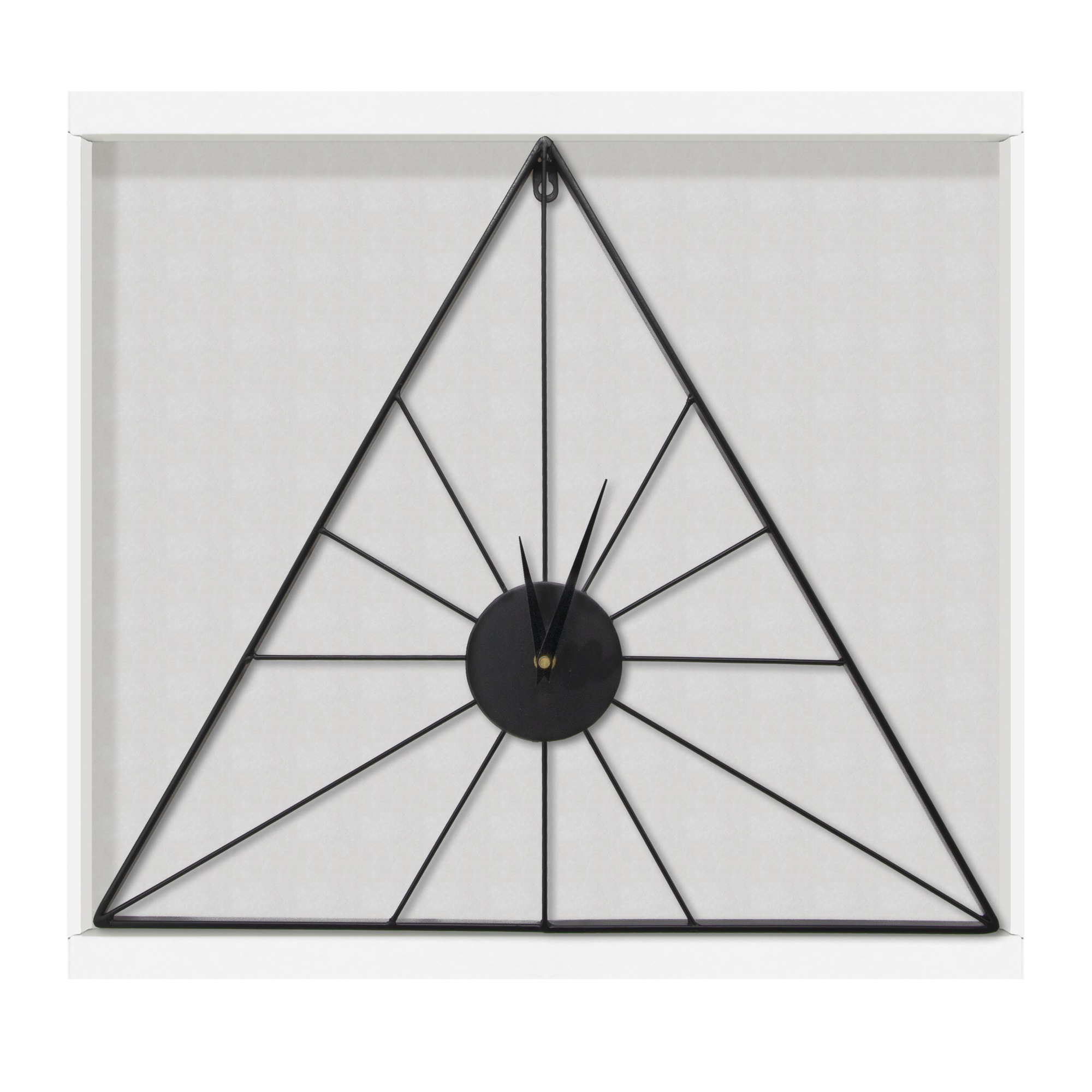 Art for the home Wanduhr »Luxus Wanduhr Dreieck«, Uhr - Luxuriöse schwarze Dreiecksuhr zum Aufhängen - 58cm x 50 cm