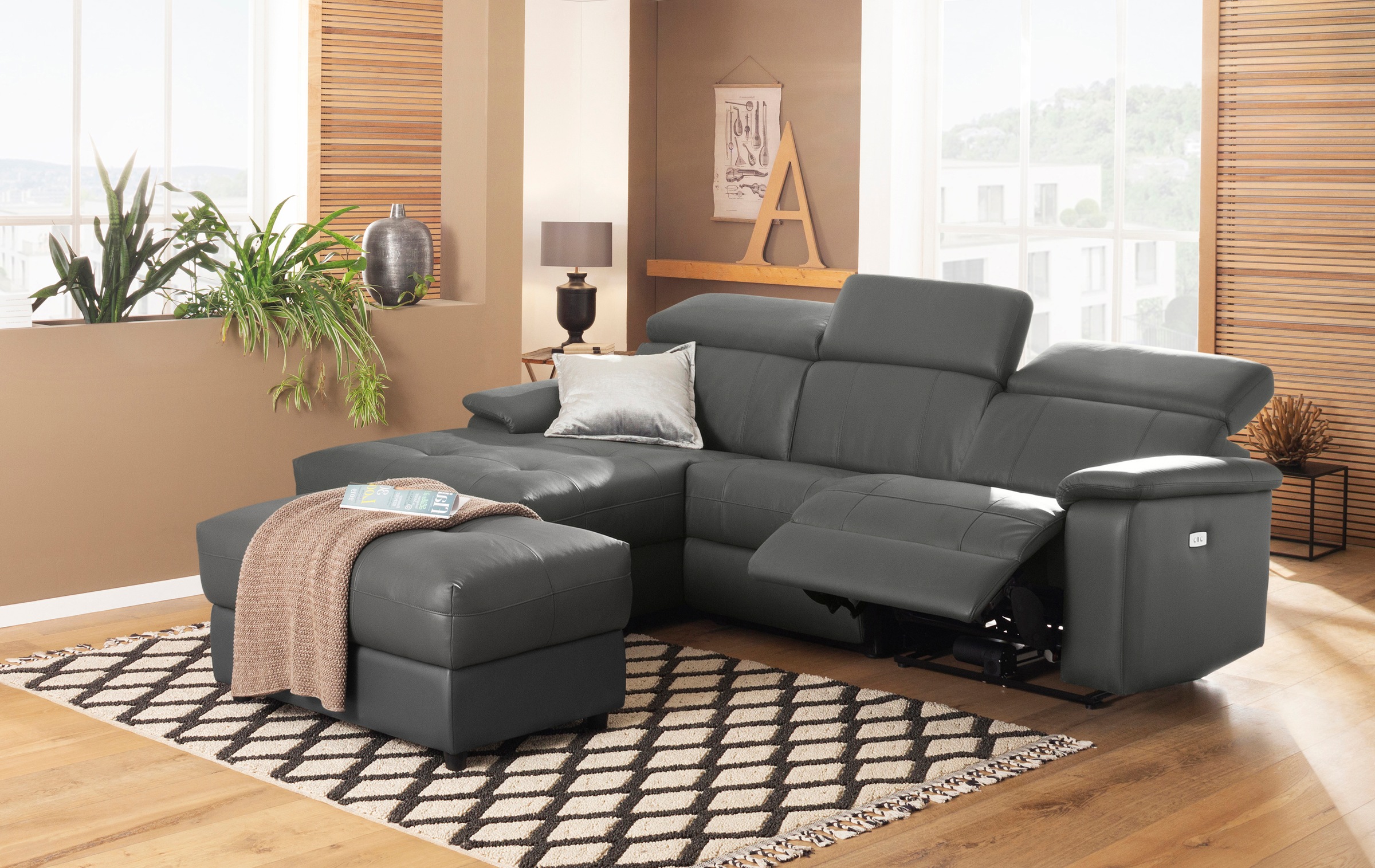 Home affaire Ecksofa »Binado, L-Form,«, mit manueller oder elektrischer Rel günstig online kaufen