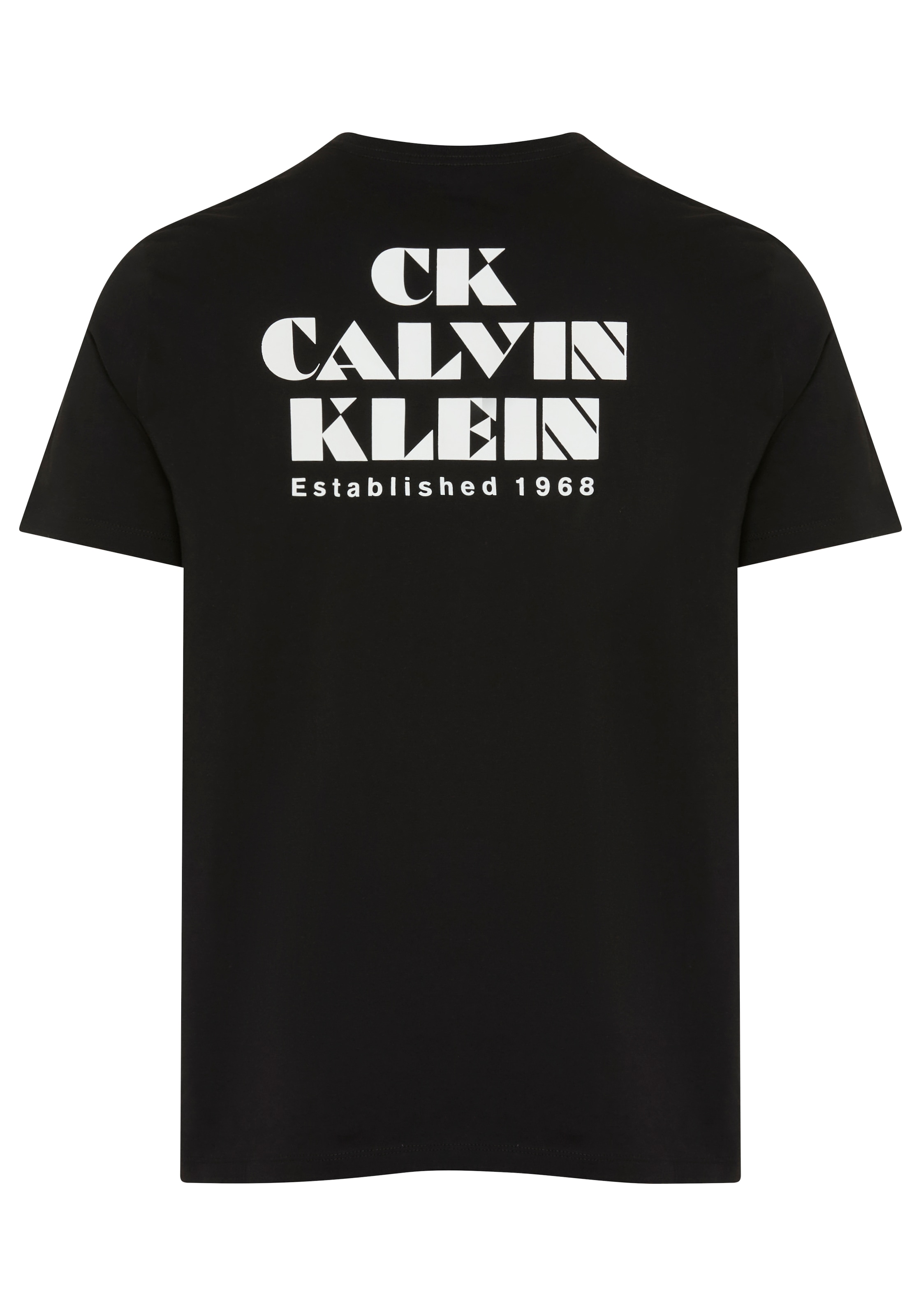 Calvin Klein Jeans T-Shirt Rundhalsausschnitt, reine Baumwolle, großer Rückendruck