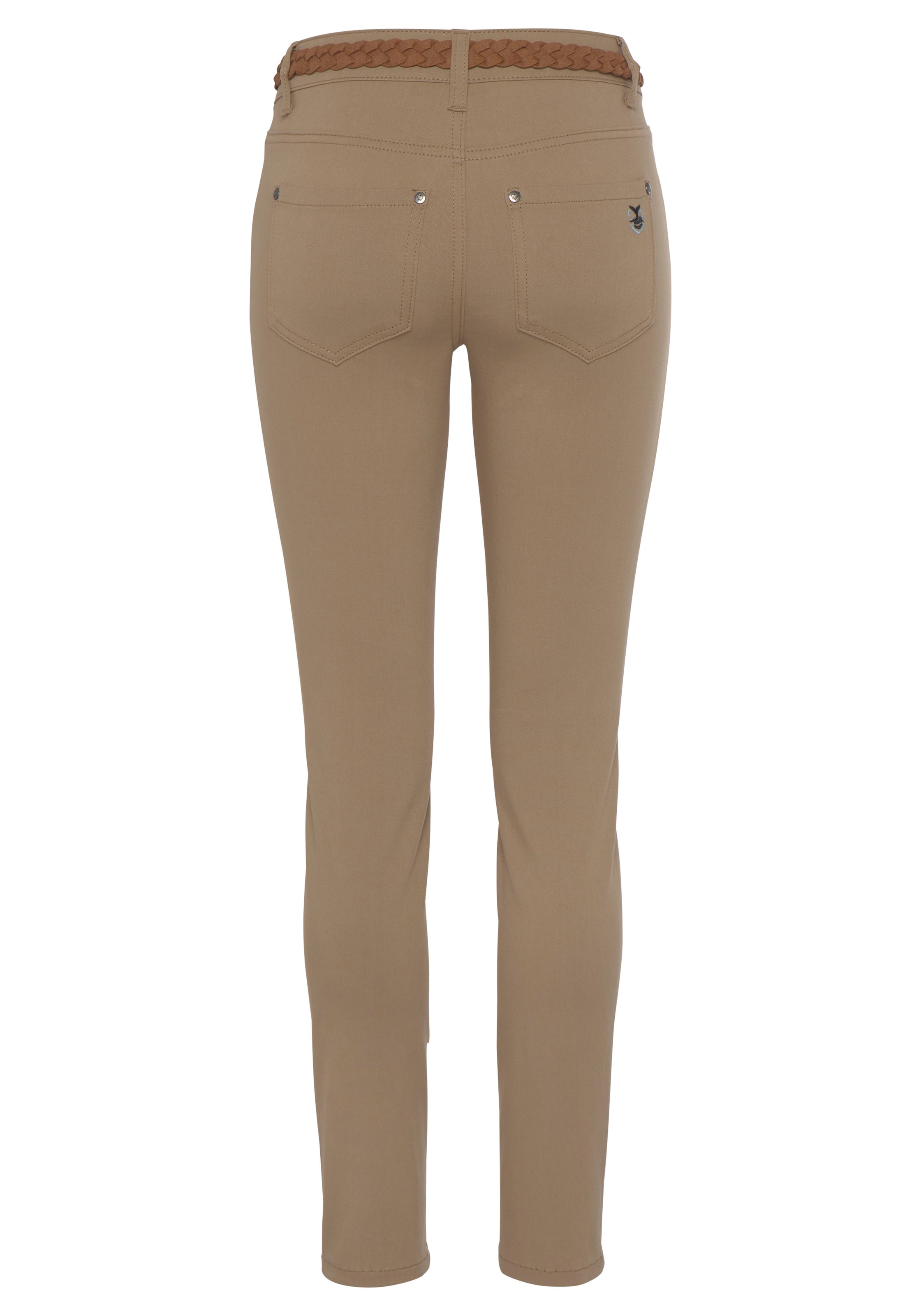 DELMAO Slim-fit-Jeans, (Set, 2 tlg., mit Gürtel), mit modischem Flechtgürtel