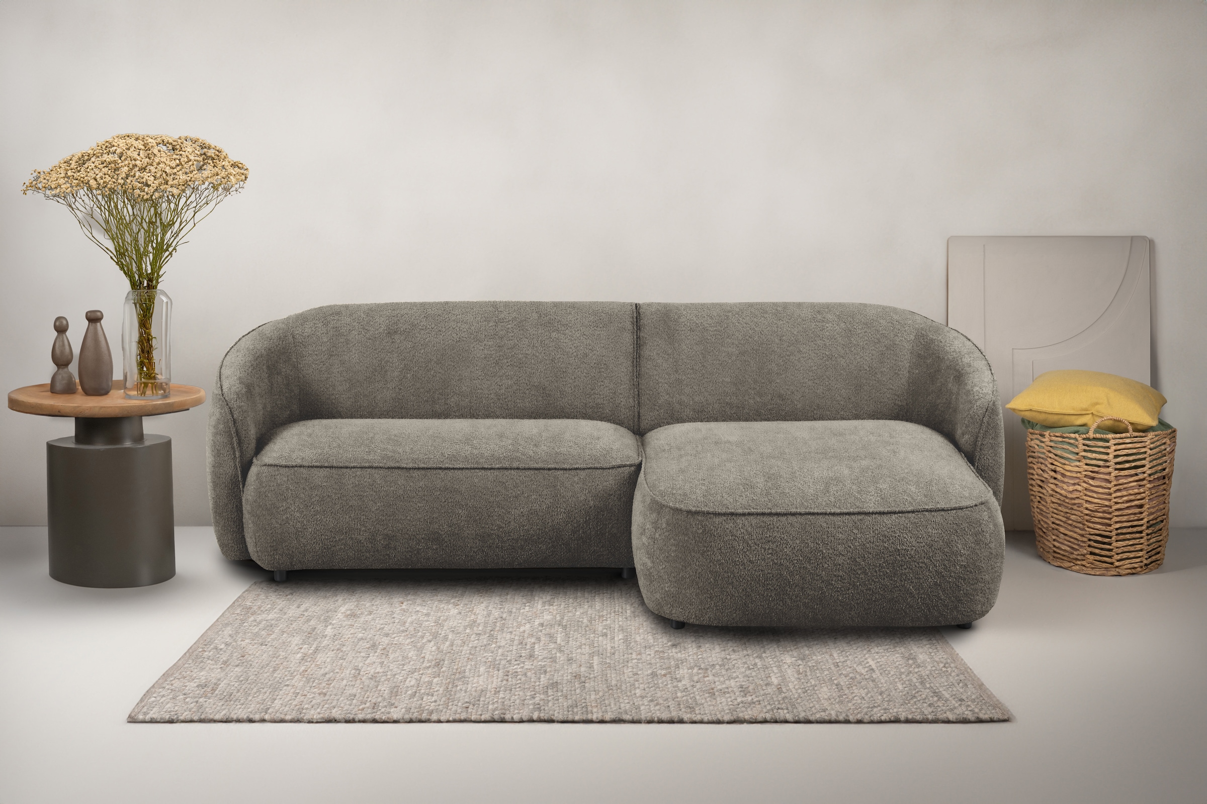 INOSIGN Ecksofa "Cosigo", Breite 246 cm, 2 Chenille-Stoffe zur Auswahl, mit günstig online kaufen