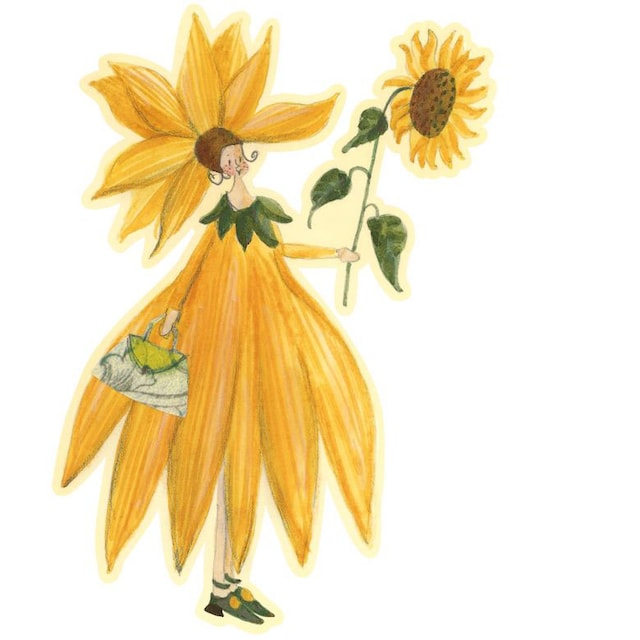 Wall-Art Wandtattoo »Gelbe Sonnenblumen Fee Mädchen«, (1 St.) auf Raten  bestellen