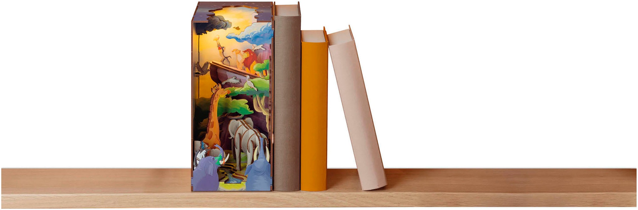 Revell® 3D-Puzzle »Book Nook, Tiny Adventures Disney König der Löwen«, Buchstütze; mit LED-Beleuchtung