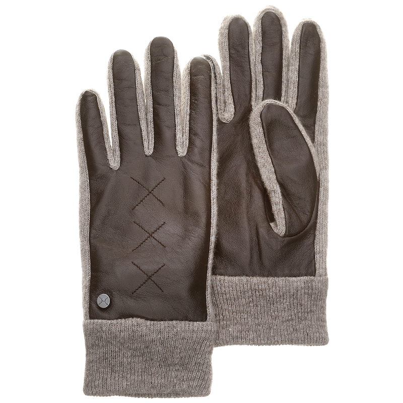 PEARLWOOD Strickhandschuhe »SMILLA« 1 Paar, weiches Fleece-Innenfutter, Temperaturregulierend, Strickbündchen d. brown