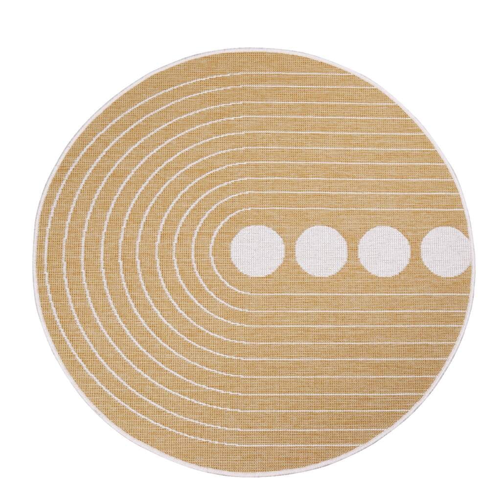 Carpet City Outdoorteppich »DUO RUG 5739«, rund, 5 mm Höhe, Wendeteppich Wetterfest In- & Outdoor, Balkon, Terrasse, Wohnzimmer