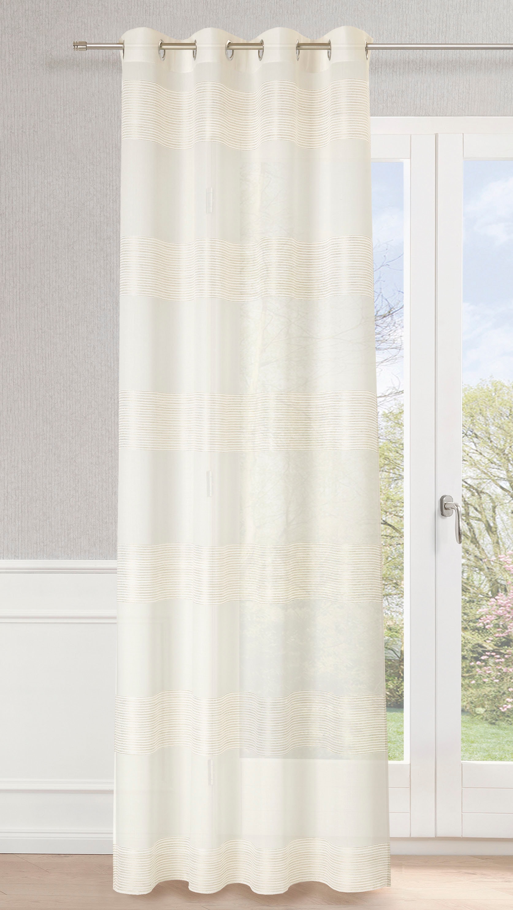 Vorhang Baumwolle-Polyester, %Sale jetzt Gardine (1 »Dandelion«, Kutti im bedruckt Ausbrenner, St.), halbtransparent,